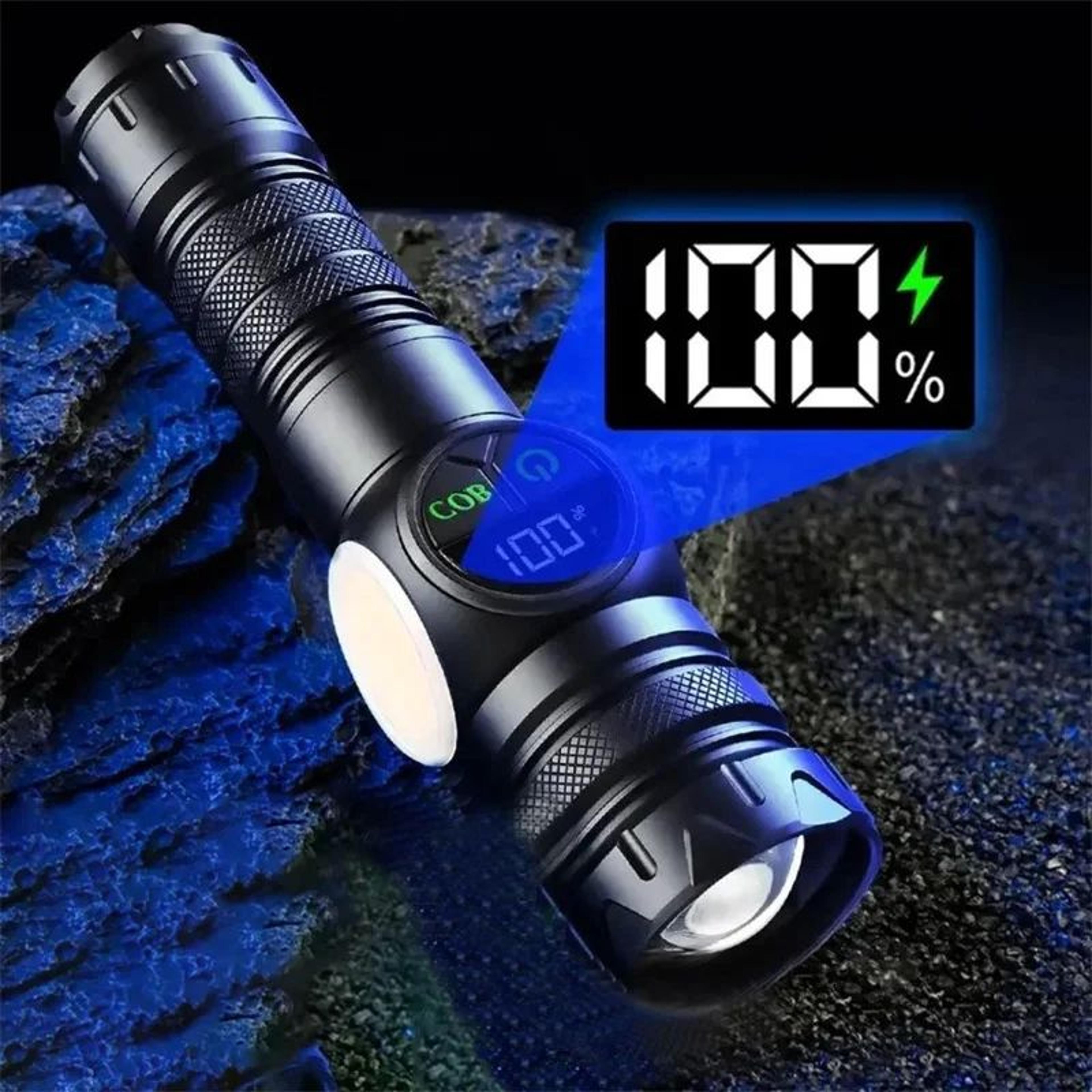 Magnetic USB Rechargeable LED Flashlight With COB Side Light 1