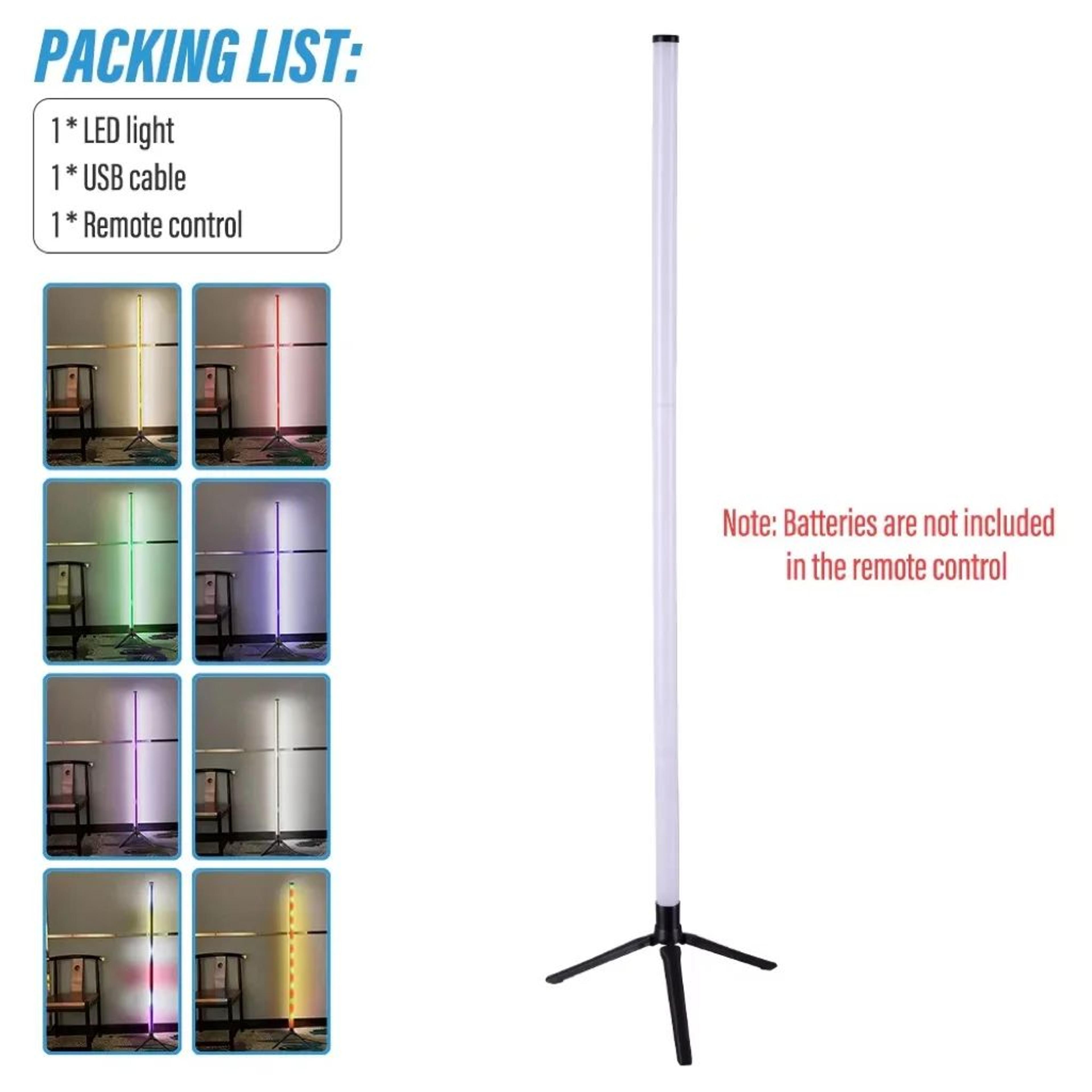 rgb color changing dimmable corner floor lamp for bedroom ambience