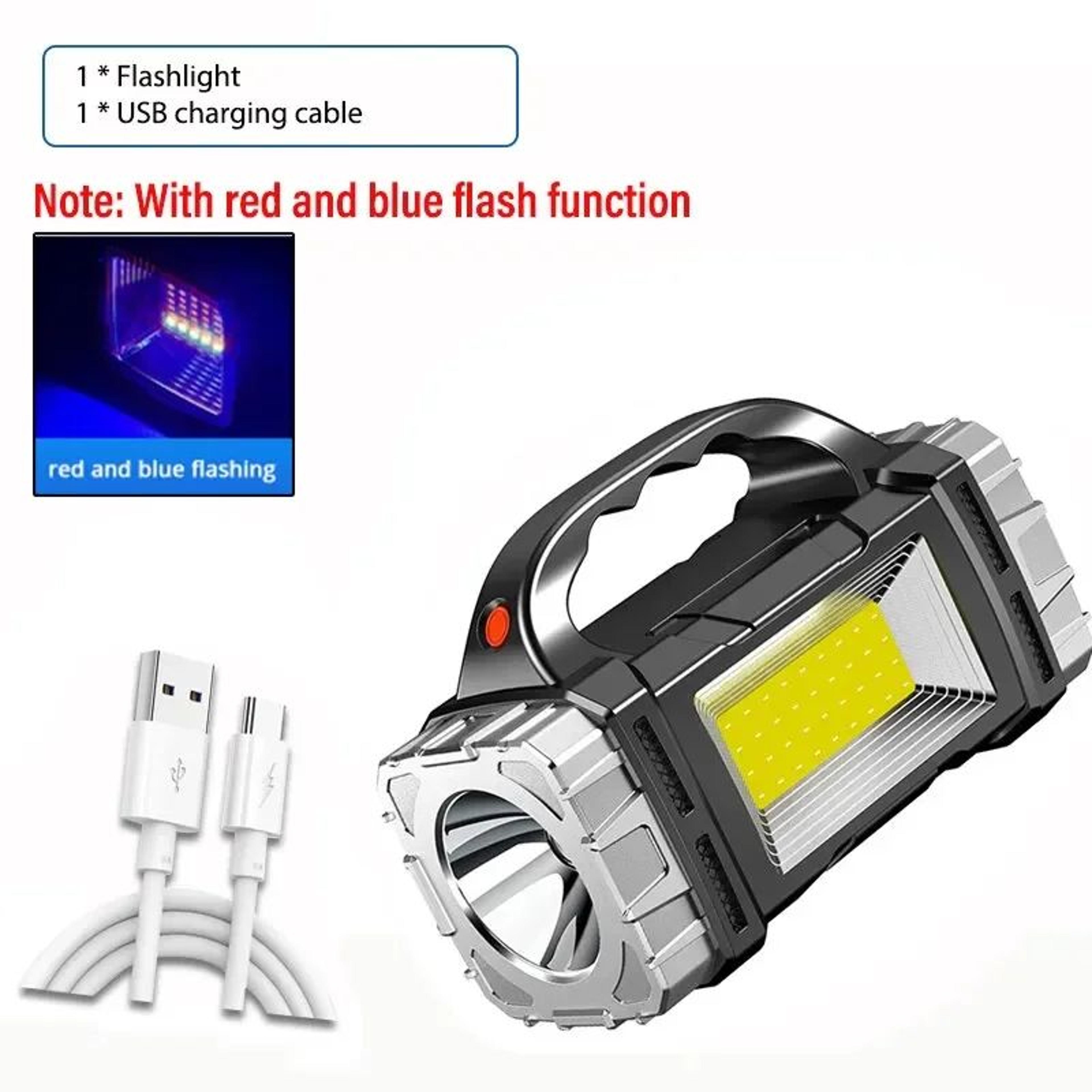 Rechargeable LED Flashlight With Side Light And Multiple Lighting Modes 3