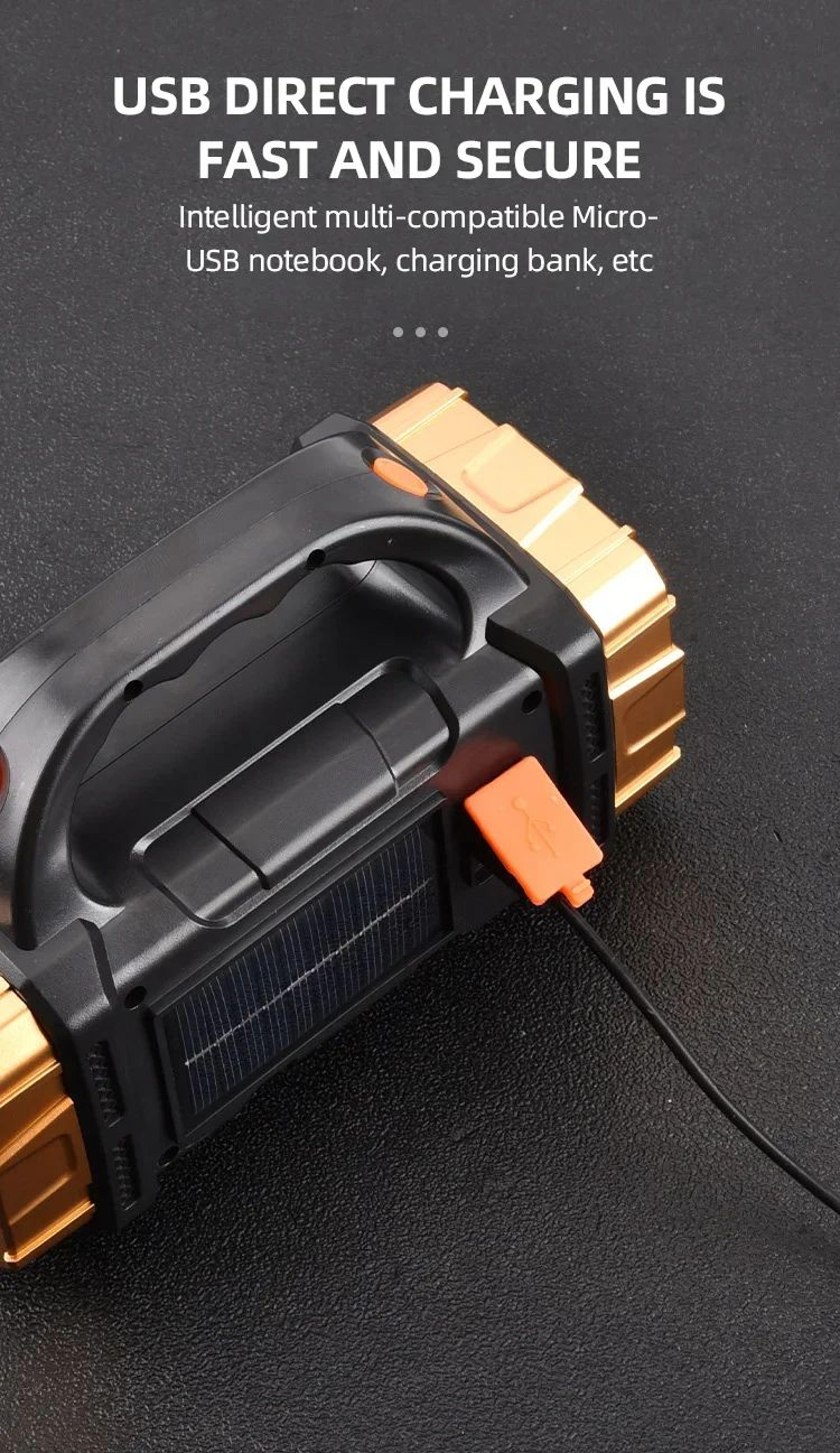 Rechargeable LED Flashlight With Side Light And Multiple Lighting Modes 12