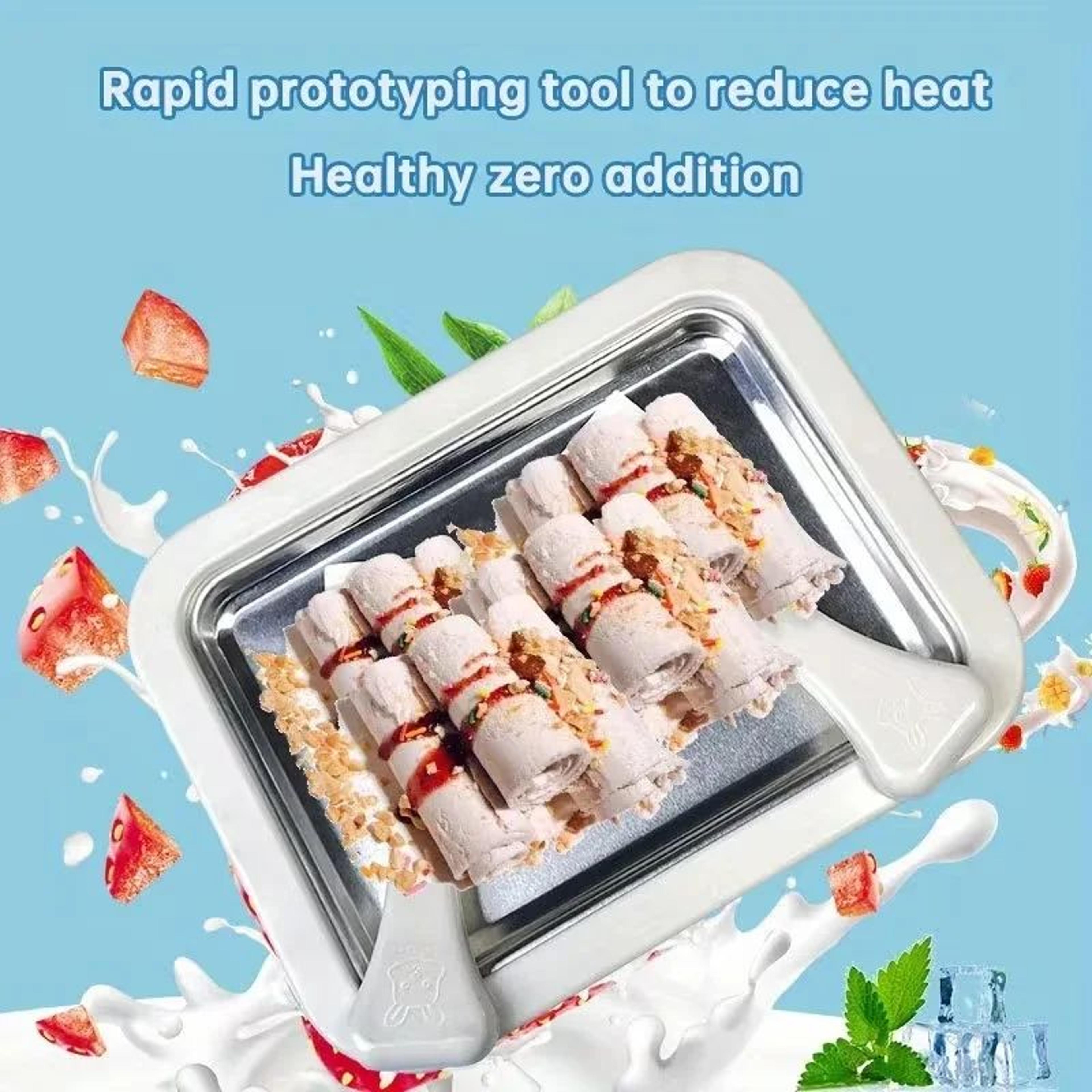 Portable 304 Stainless Steel Ice Cream Roll Maker Pan For DIY Desserts 6