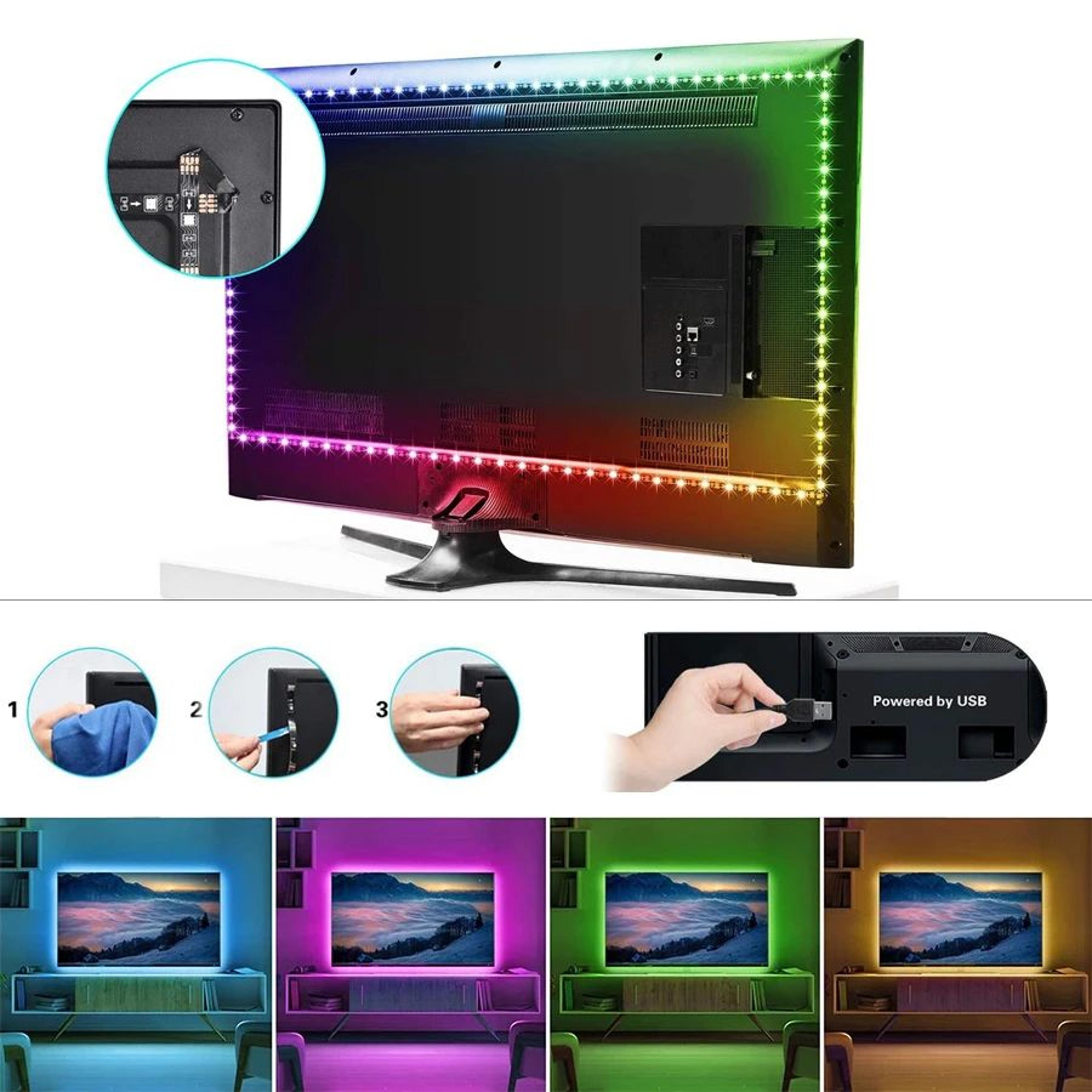 RGB 5050 LED Strip Light With Sound Sensor For TV Backlighting 5