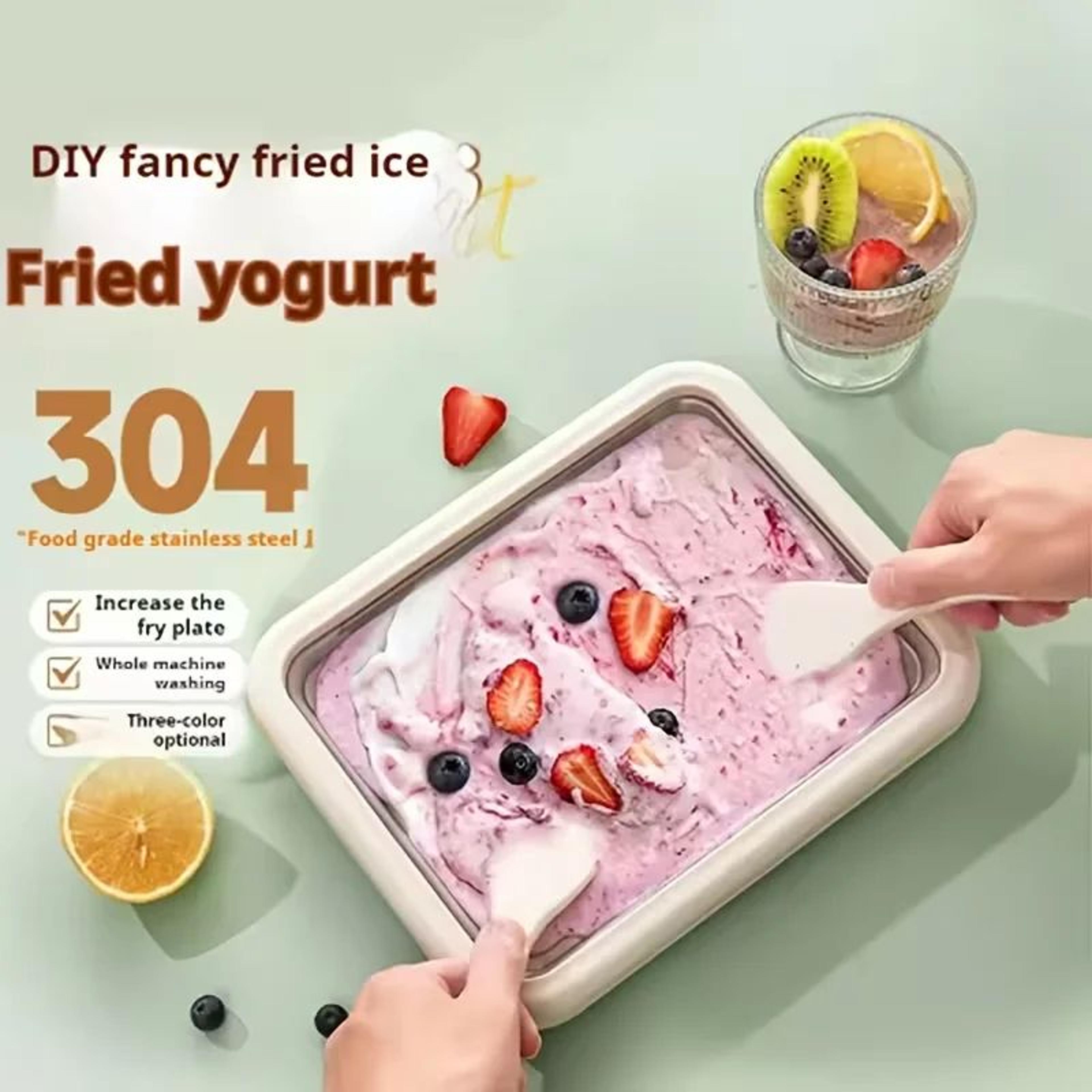 DIY Rolled Ice Cream Maker Pan With Two Scrapers For Homemade Desserts 4