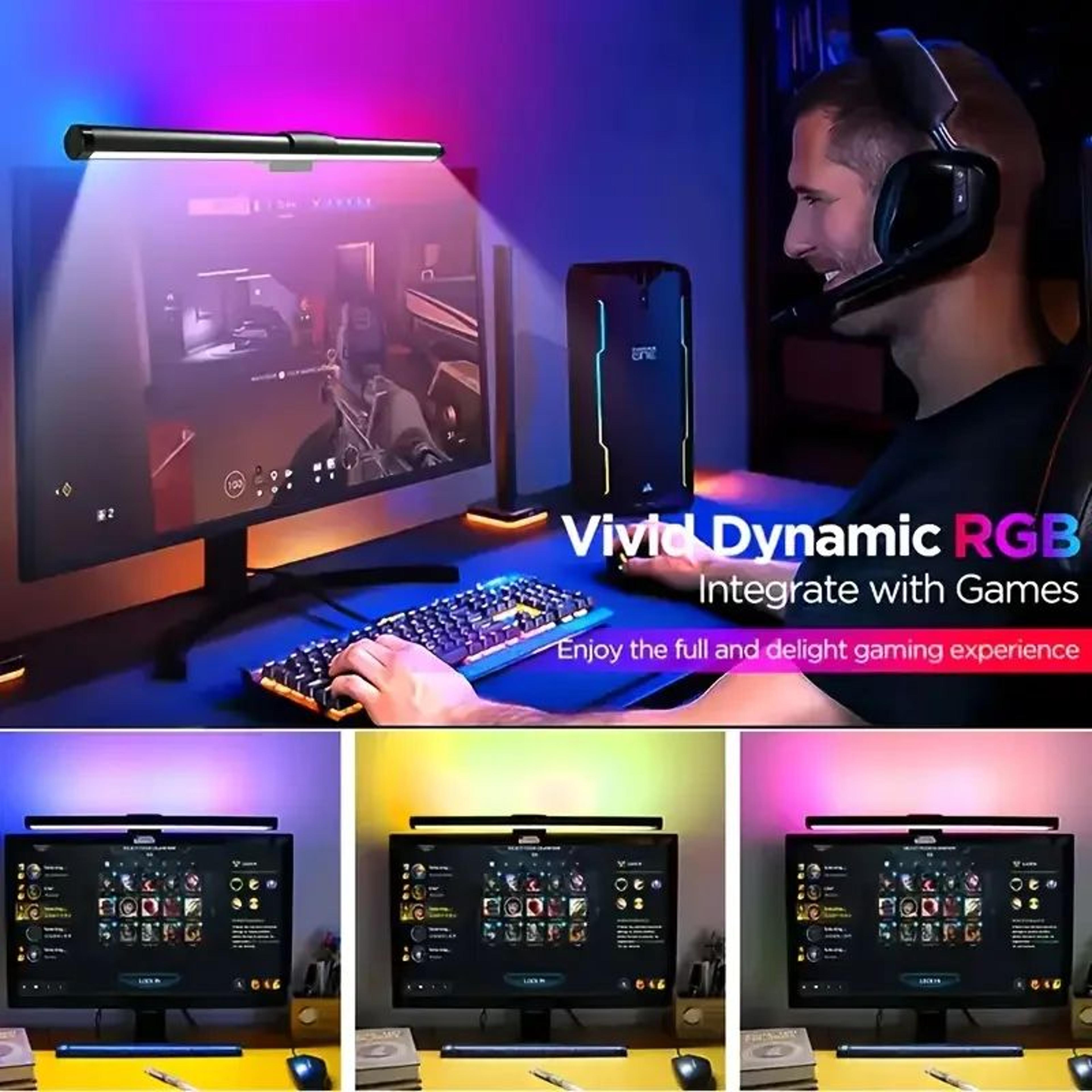 rgb 40cm led monitor light bar with stepless dimming for work and gaming