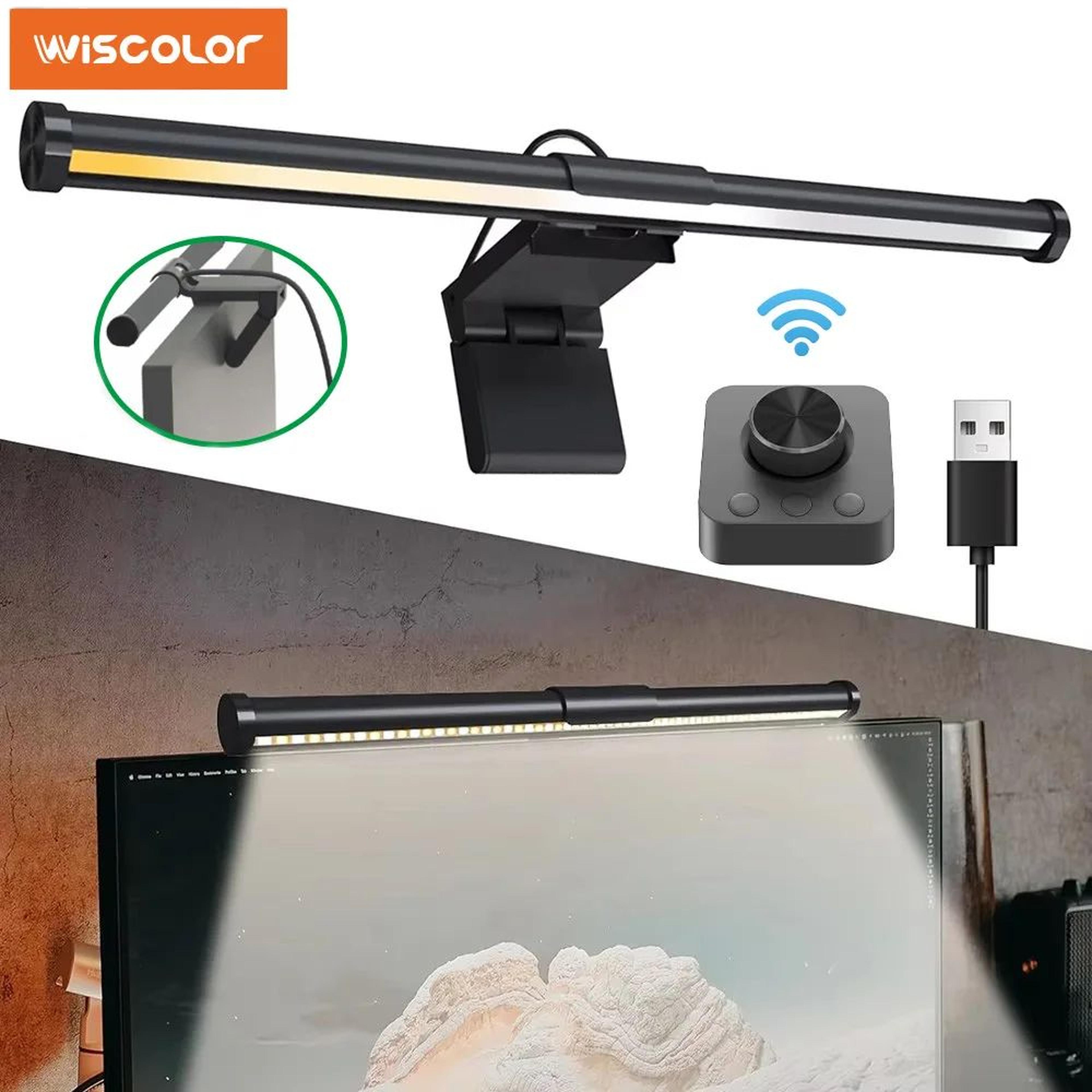 dimmable led monitor light bar with remote control for office and gaming
