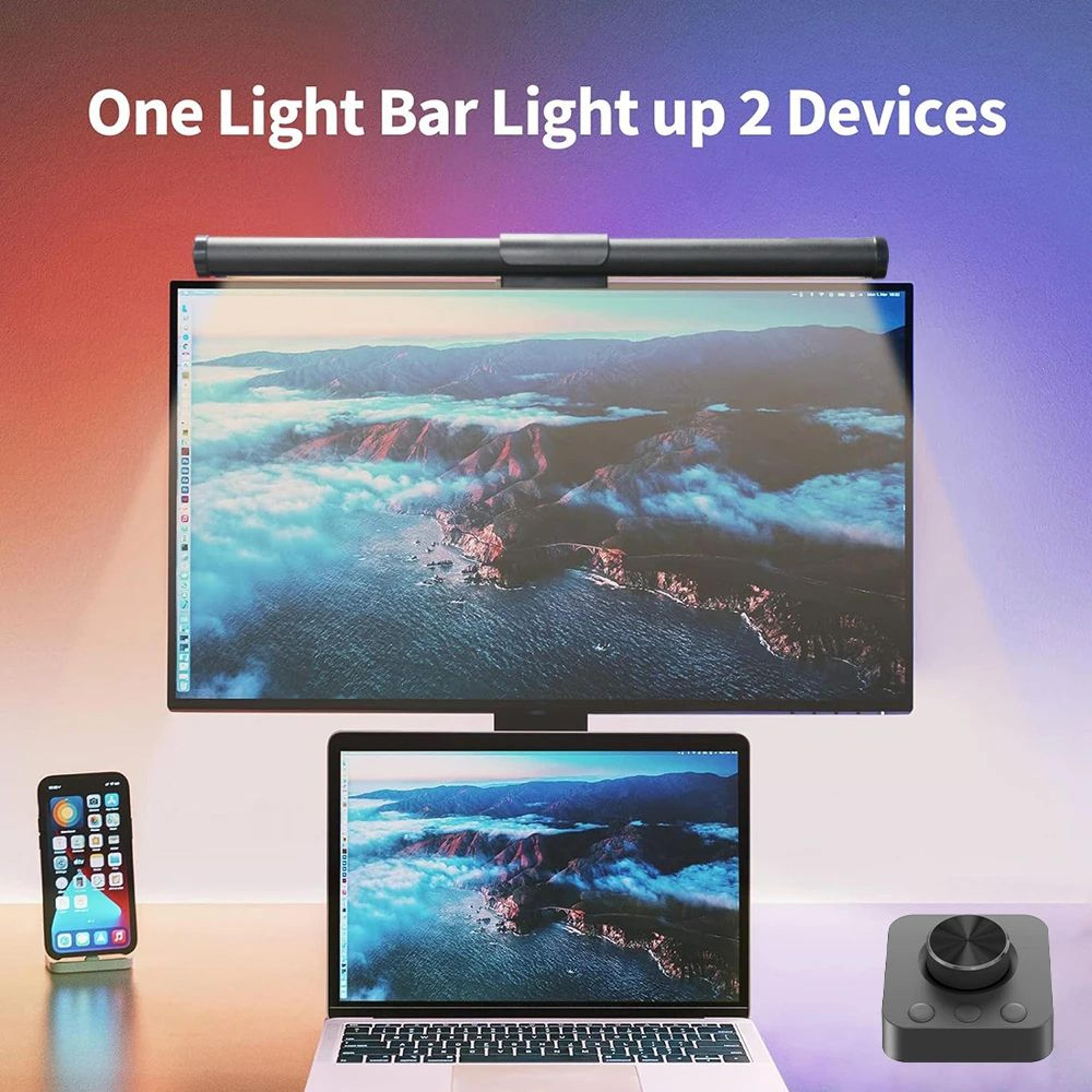 Dimmable LED Monitor Light Bar With Remote Control And Ambient Lighting 6