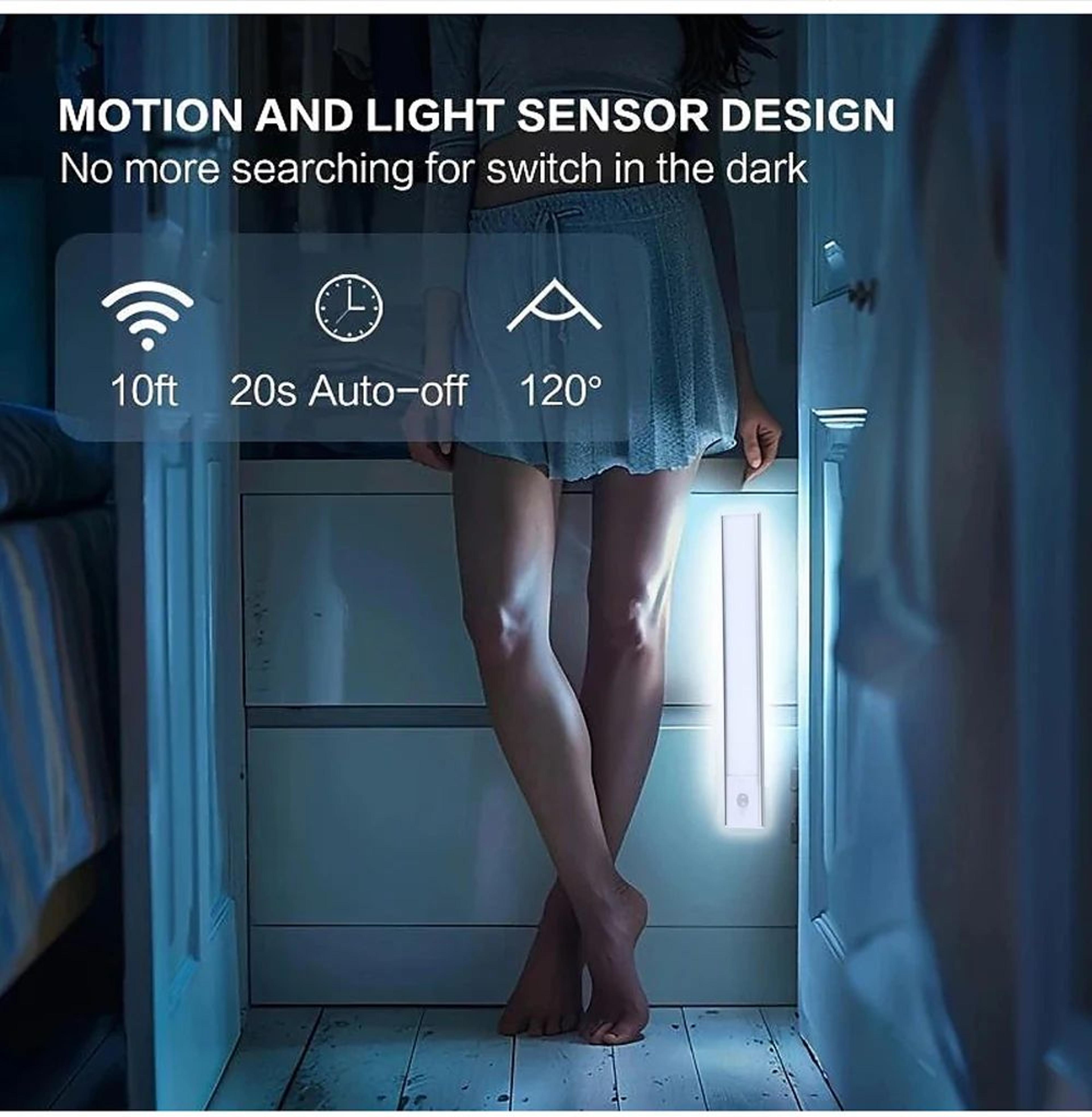 USB Rechargeable Motion Sensor LED Cabinet Light For Kitchen And Wardrobe 4
