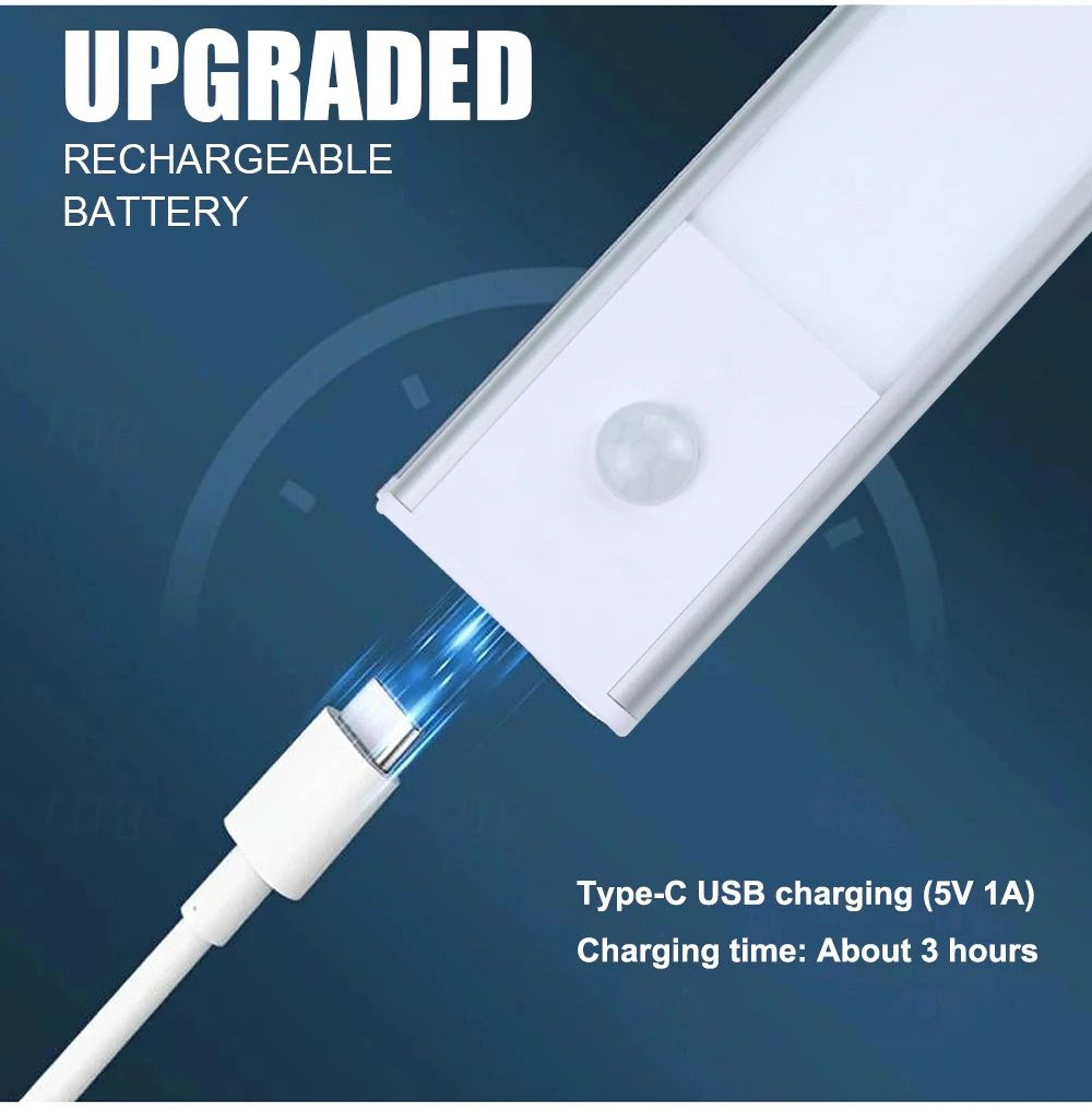 USB Rechargeable Motion Sensor LED Cabinet Light For Kitchen And Wardrobe 3