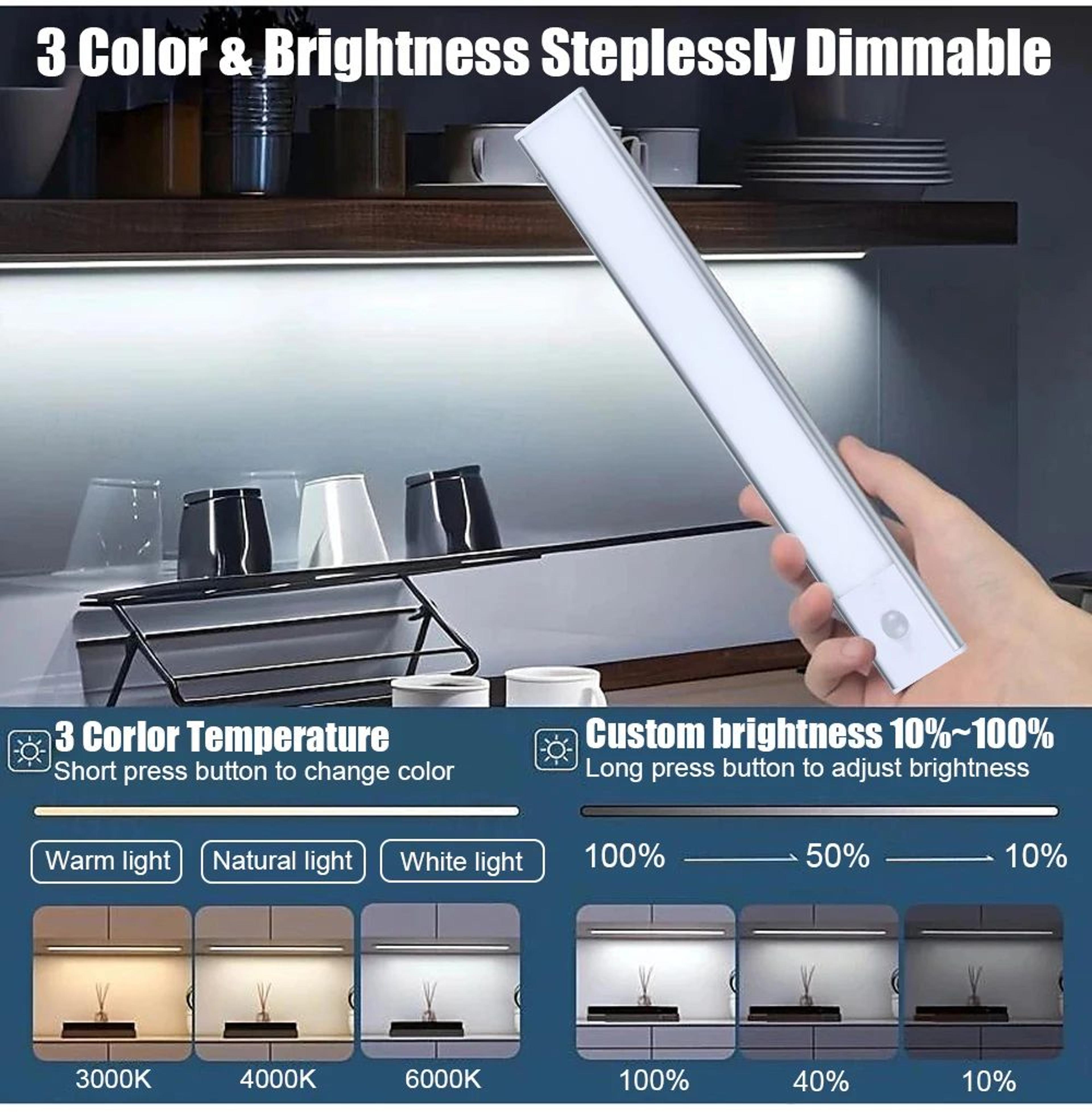 USB Rechargeable Motion Sensor LED Cabinet Light For Kitchen And Wardrobe 2