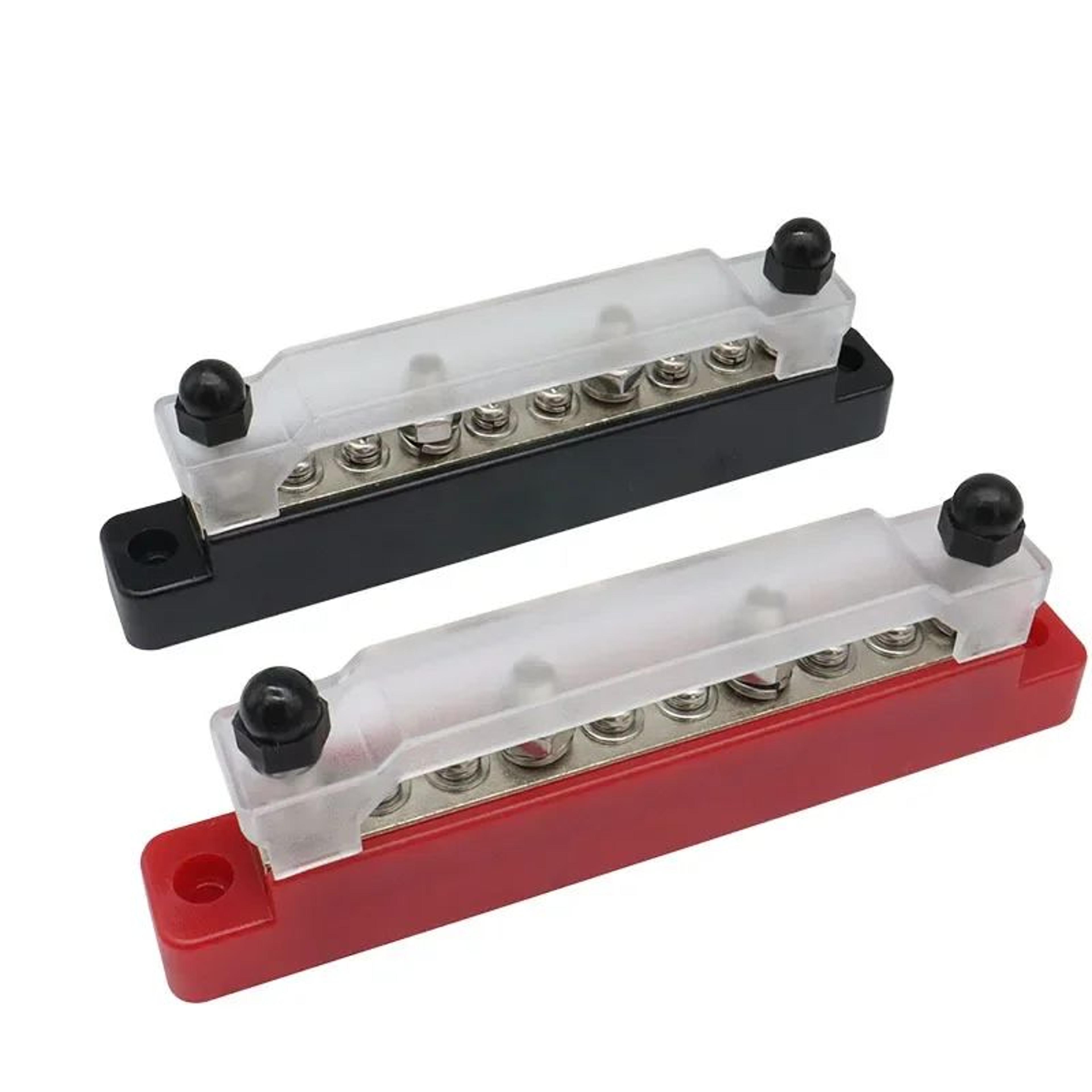 10 Way Bus Bar Power Distribution Block With Cover And Heat Shrink Tubing 1