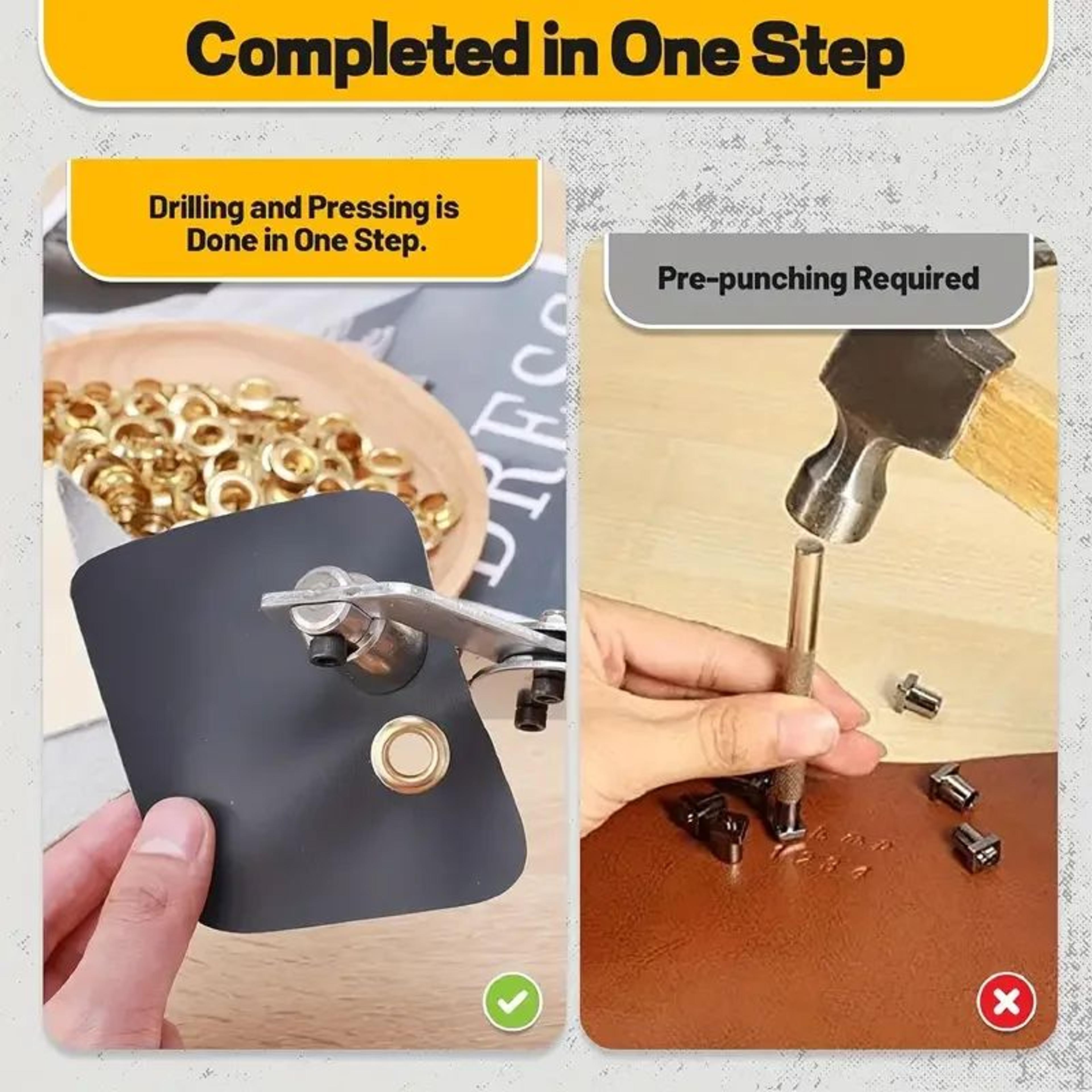 10mm Grommet Pliers Kit With 500 Eyelet Sets For Leather And Canvas 1