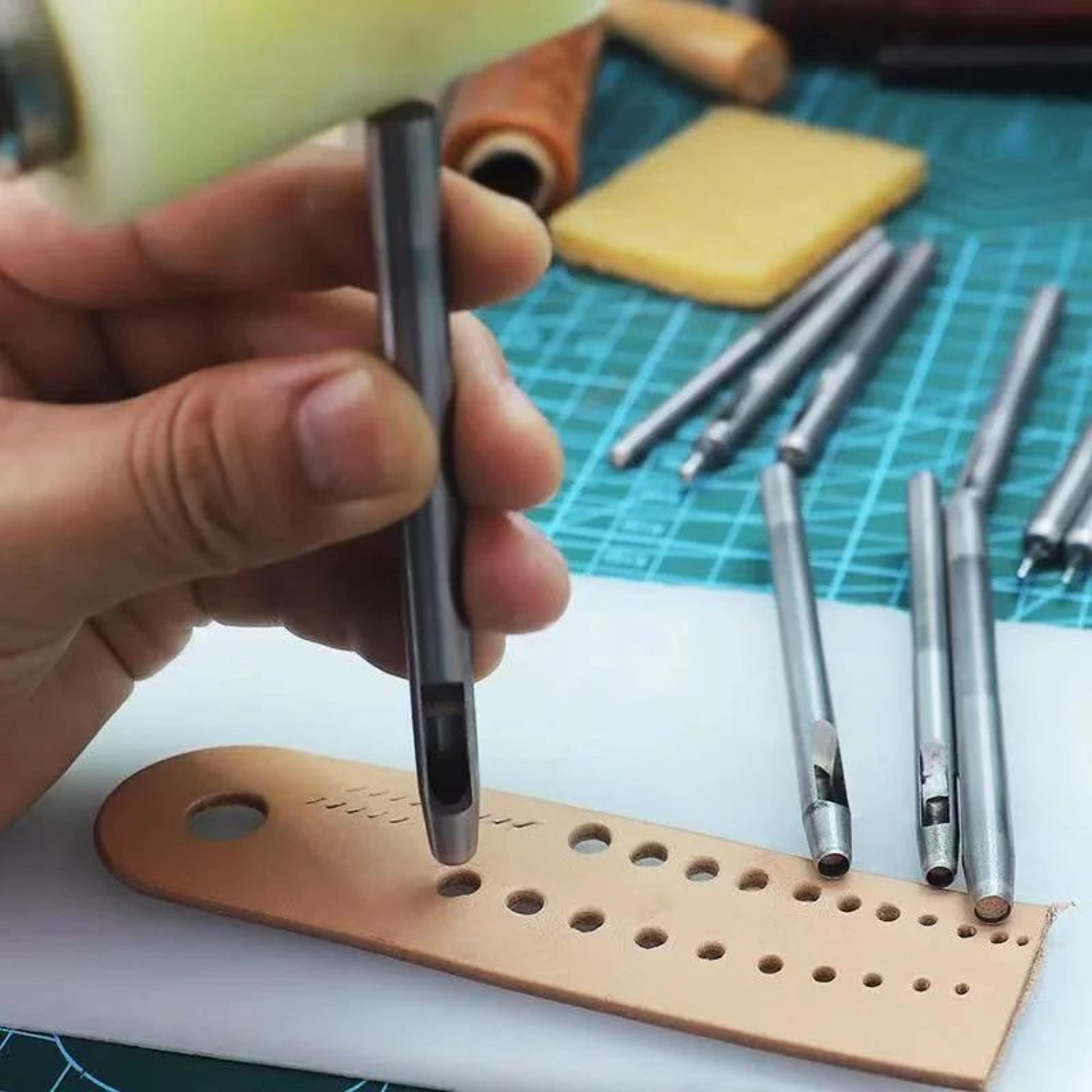10 Piece Steel Hollow Round Hole Punch Set For Leather Belts And Crafts 2