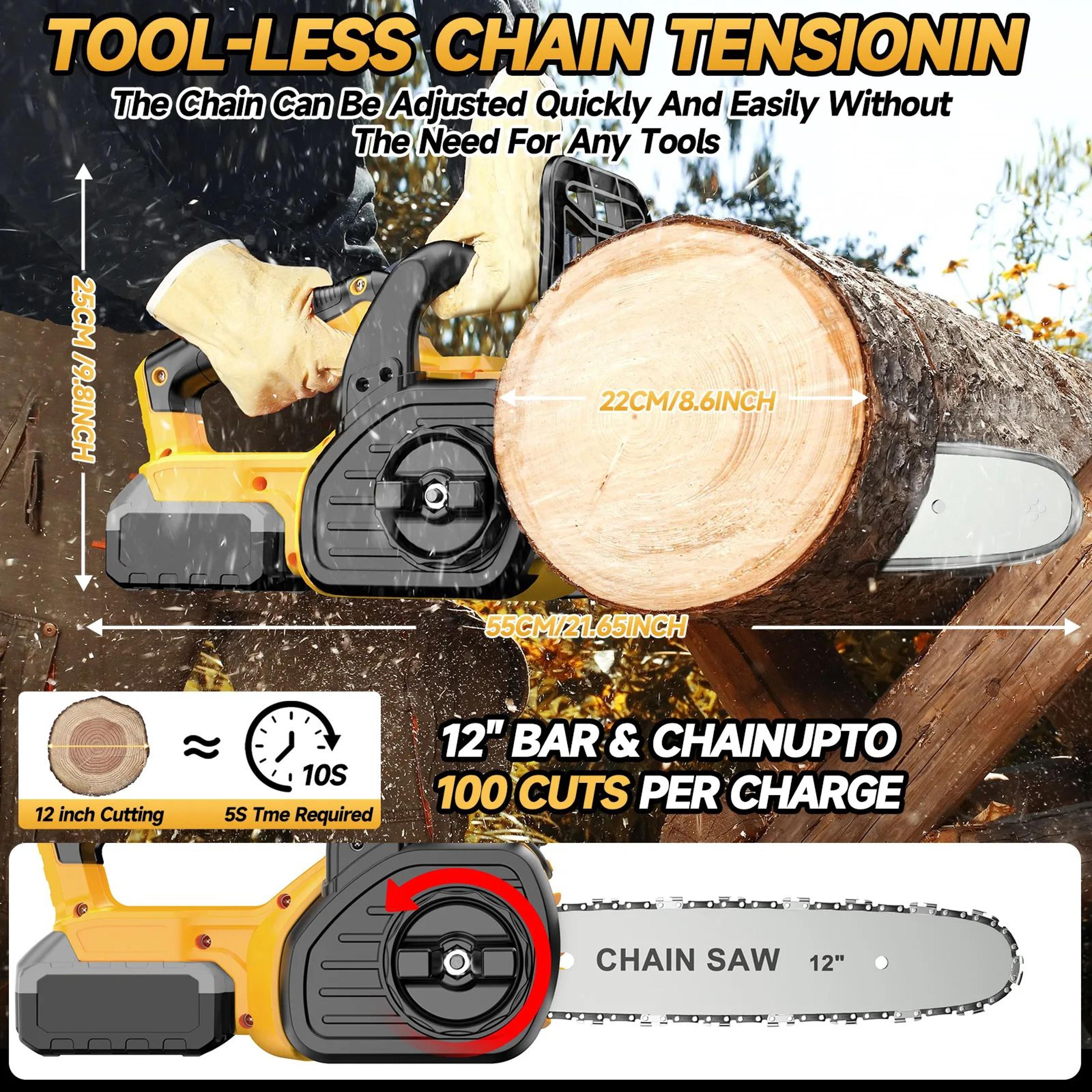 12 Inch Brushless Cordless Chainsaw With Oiler Compatible With DeWalt Batteries 5