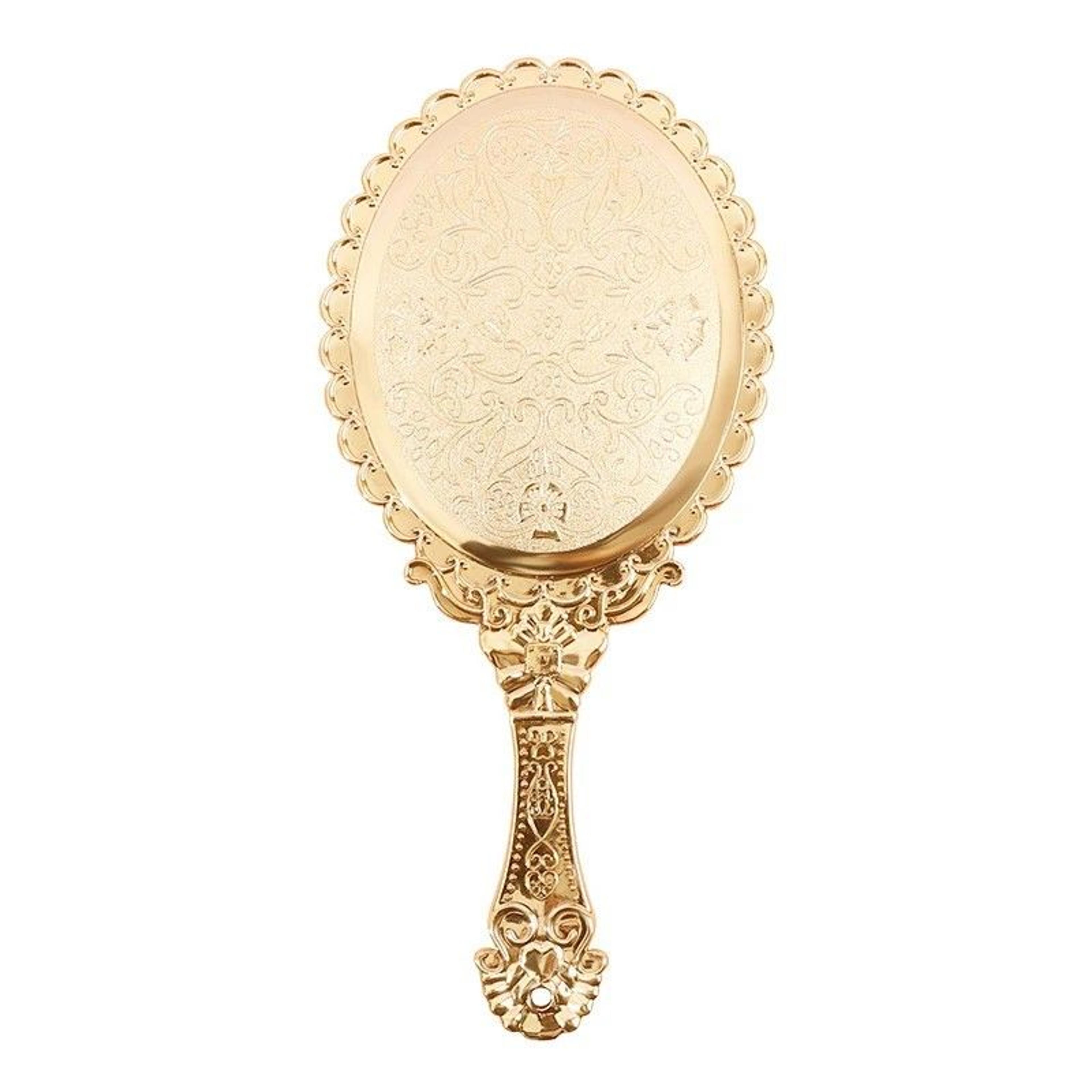 Rose Gold Vintage Handheld Mirror Elegant Portable Vanity Compact With Mirror  Handle 5