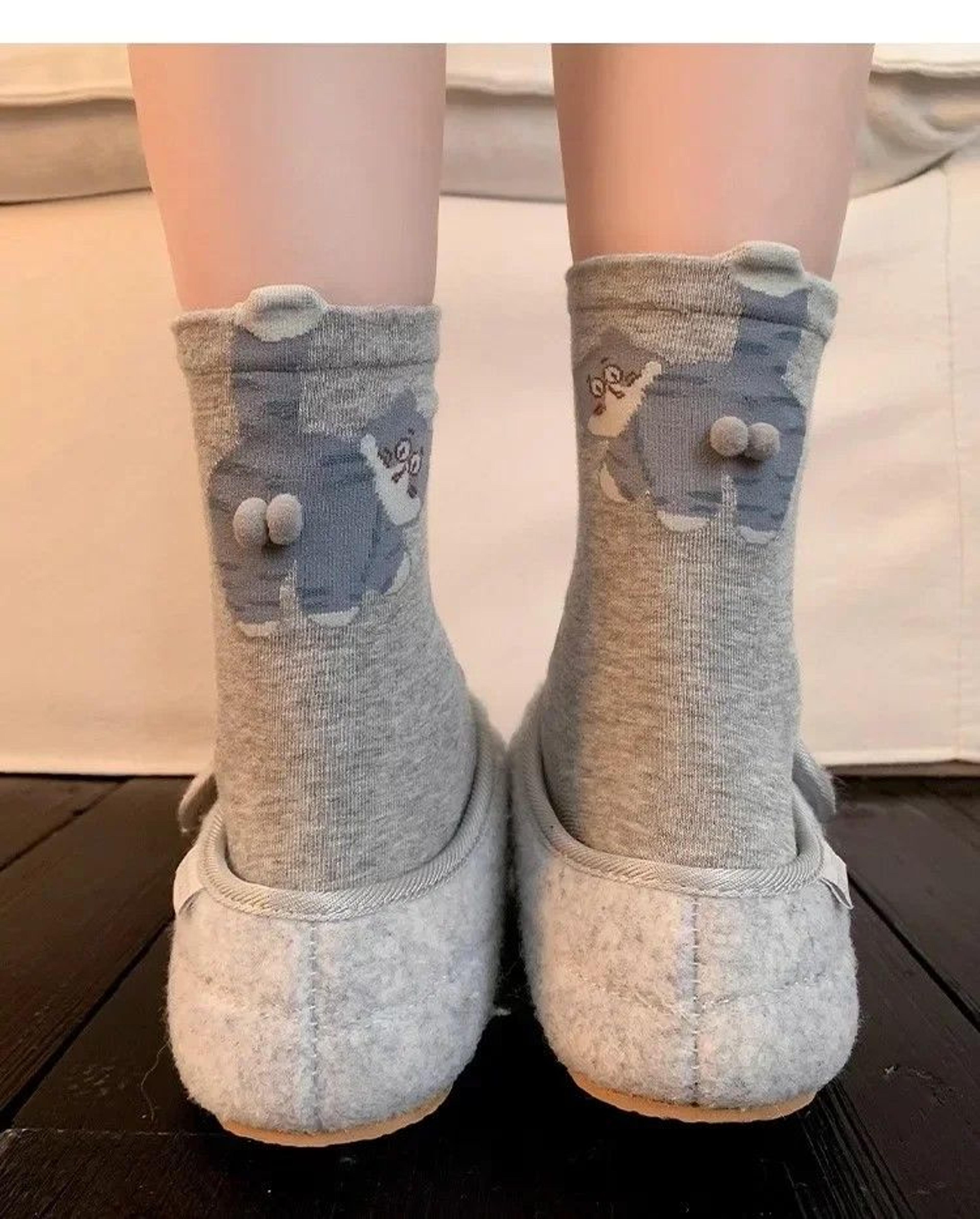 Purrfect Cat MidTube Socks  Soft SweatAbsorbing Couples Pack 4