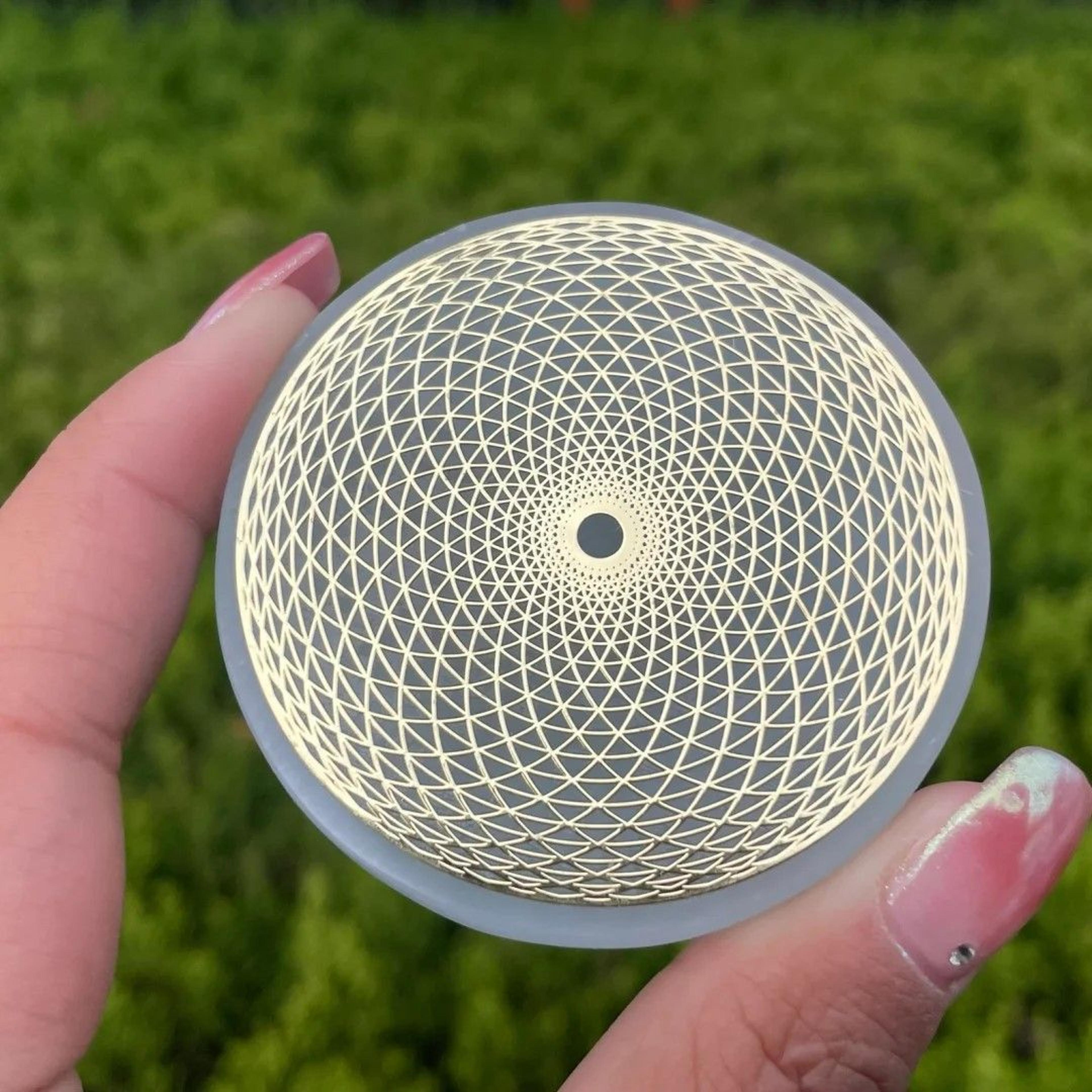 natural selenite charging plate, quartz crystal disk for home decor & energy refresh