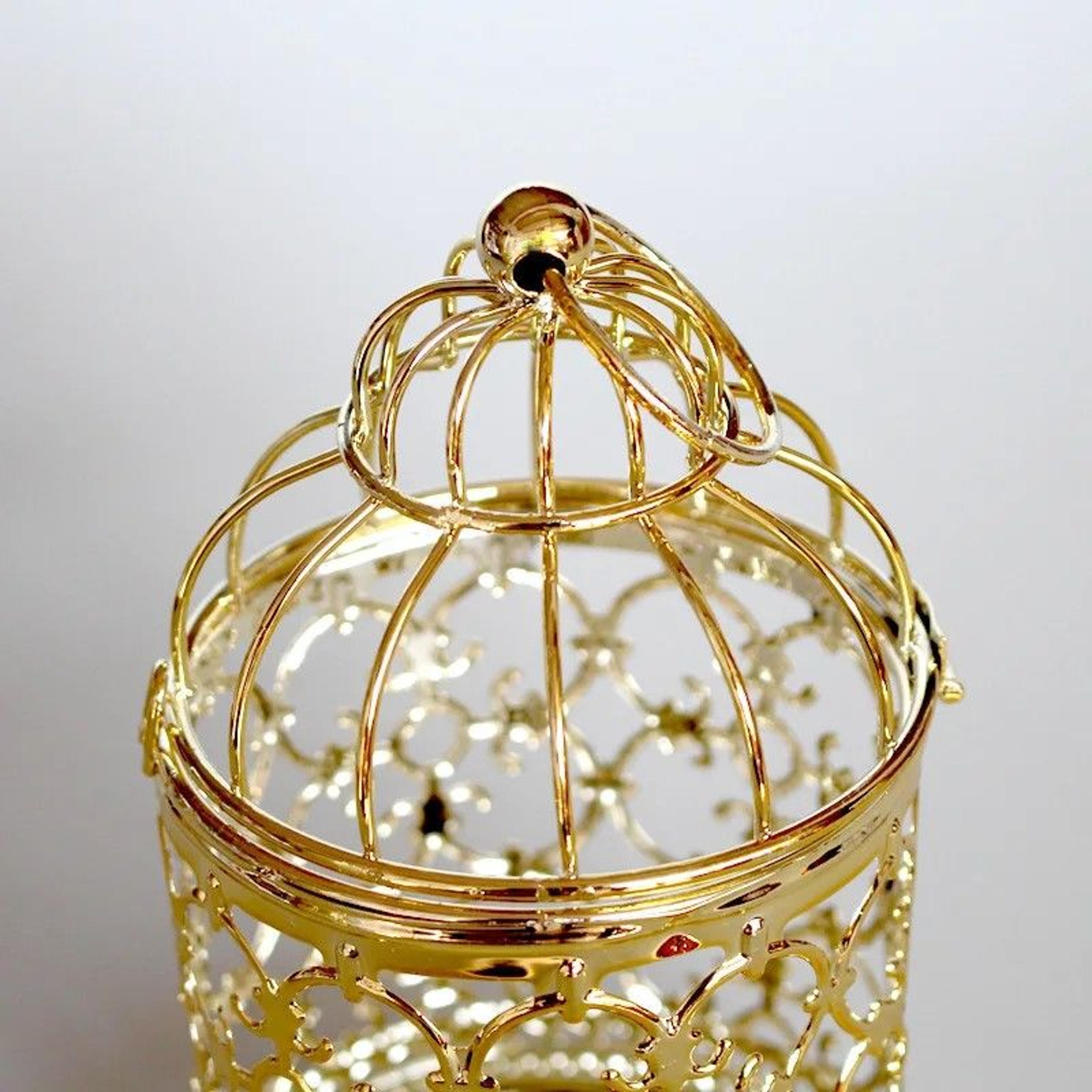 Vintage Moroccan Metal Bird Cage Lantern Candle Holder Gold  Silver Wedding Centerpiece 3