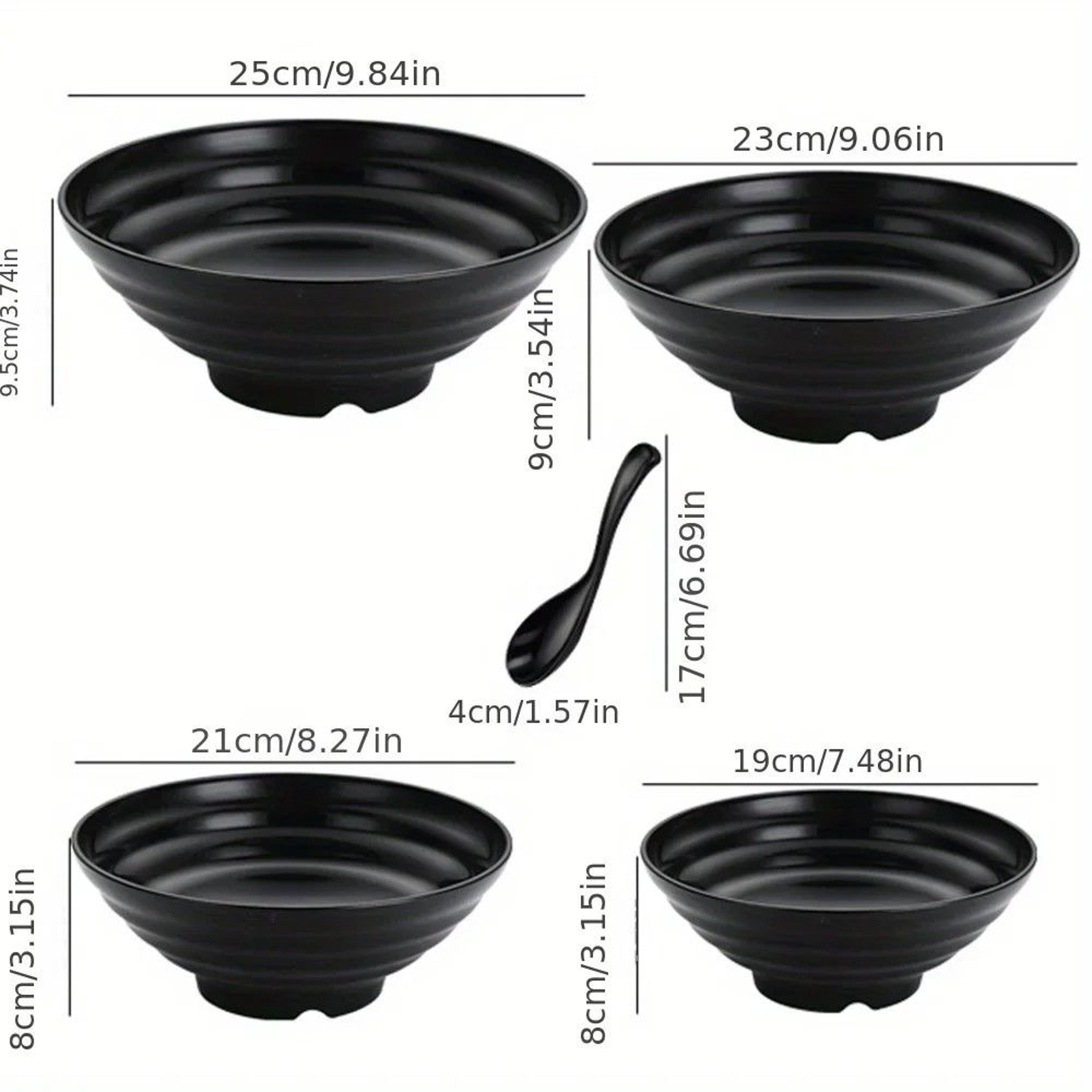 Pure Black Grande Striped Bowl HighCapacity Durable Tableware 7
