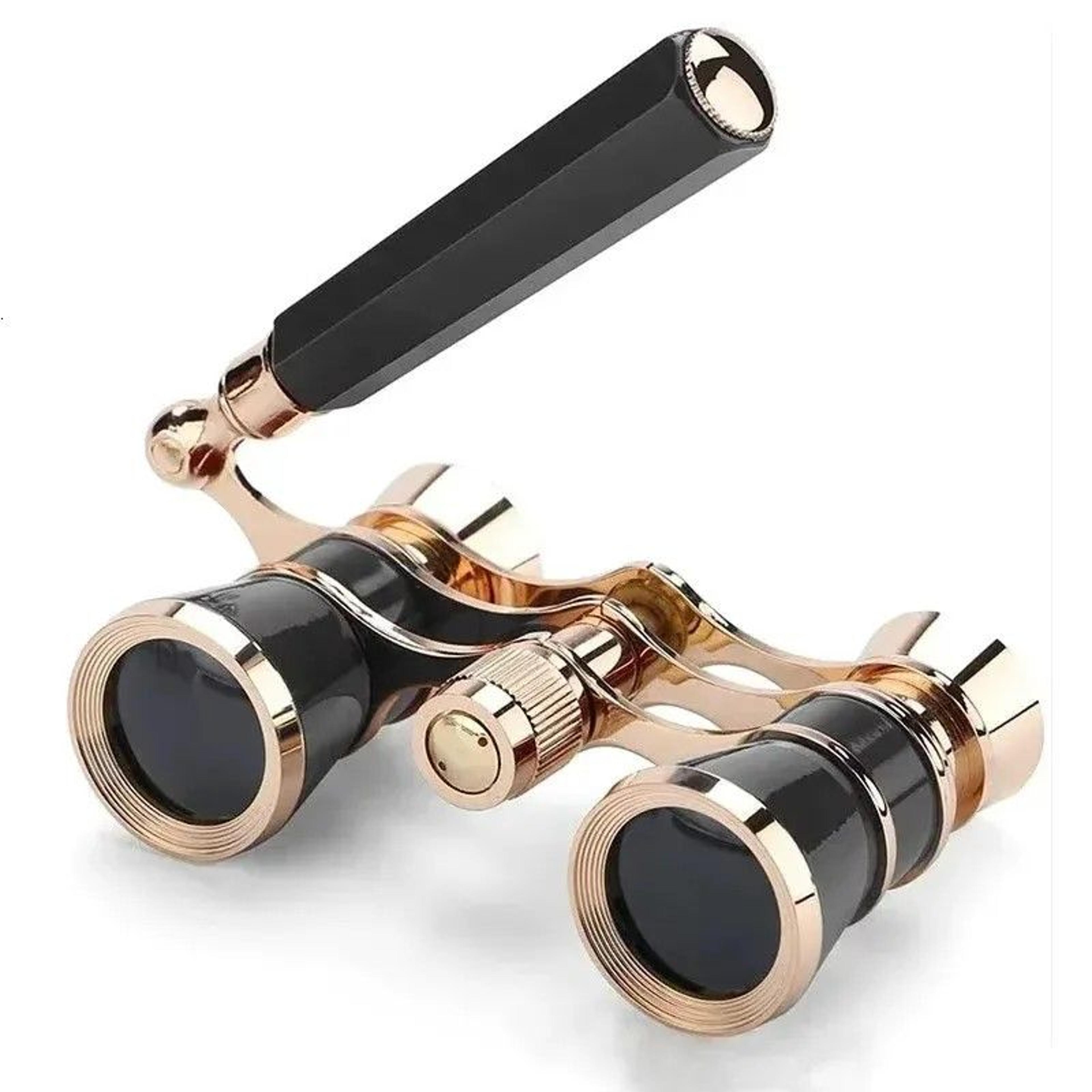 Elegant Vintage Metal Opera Glasses  Theater Binoculars With Chain Handle 1