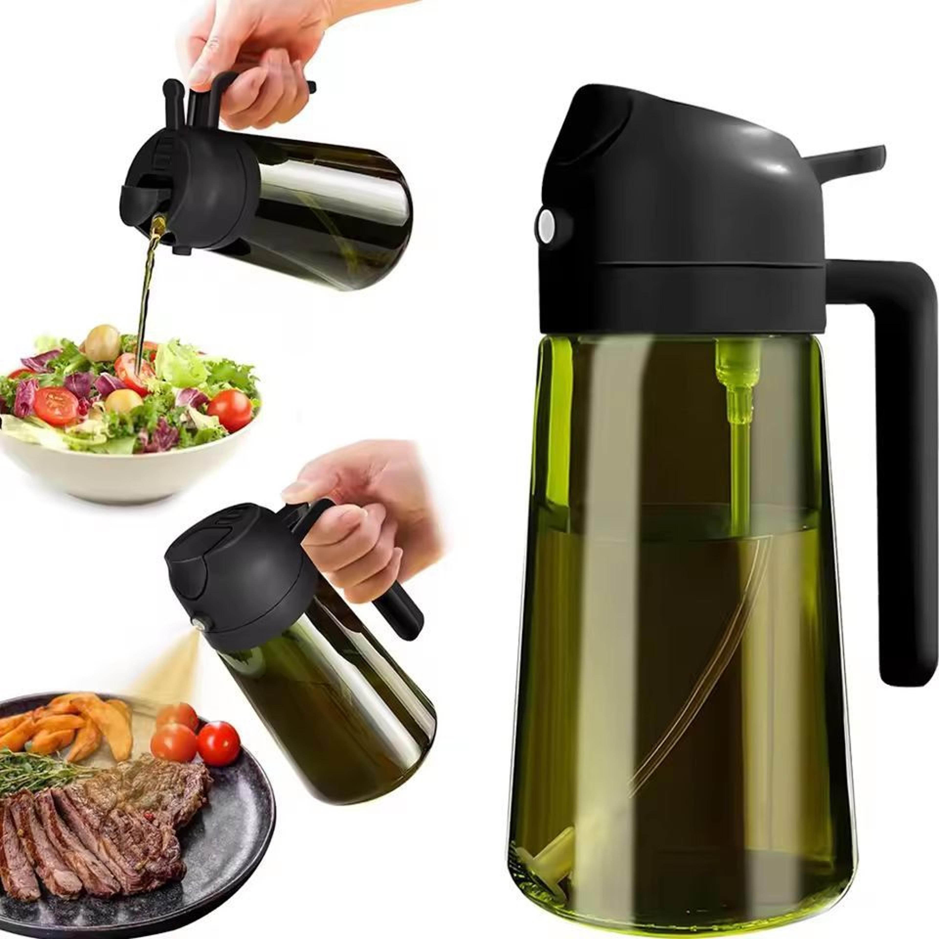 HeritageGuard 470 Ml DarkGreen Glass Oil Dispenser  Sprayer  Premium LightBlocking Kitchen Bottle 9