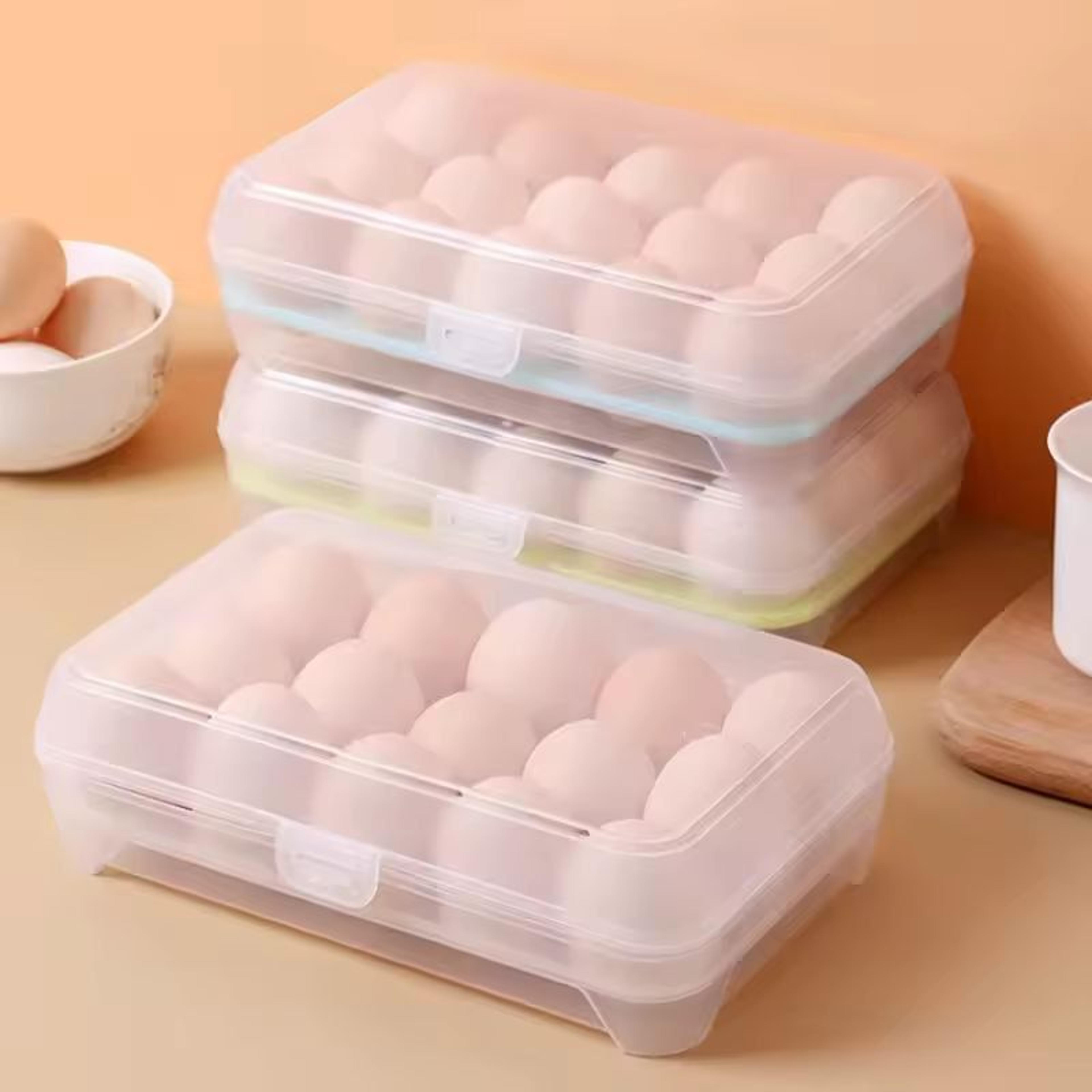 Refrigerator Egg Storage Box 15Grid  Stackable Premium PP Egg Organizer Tray 0