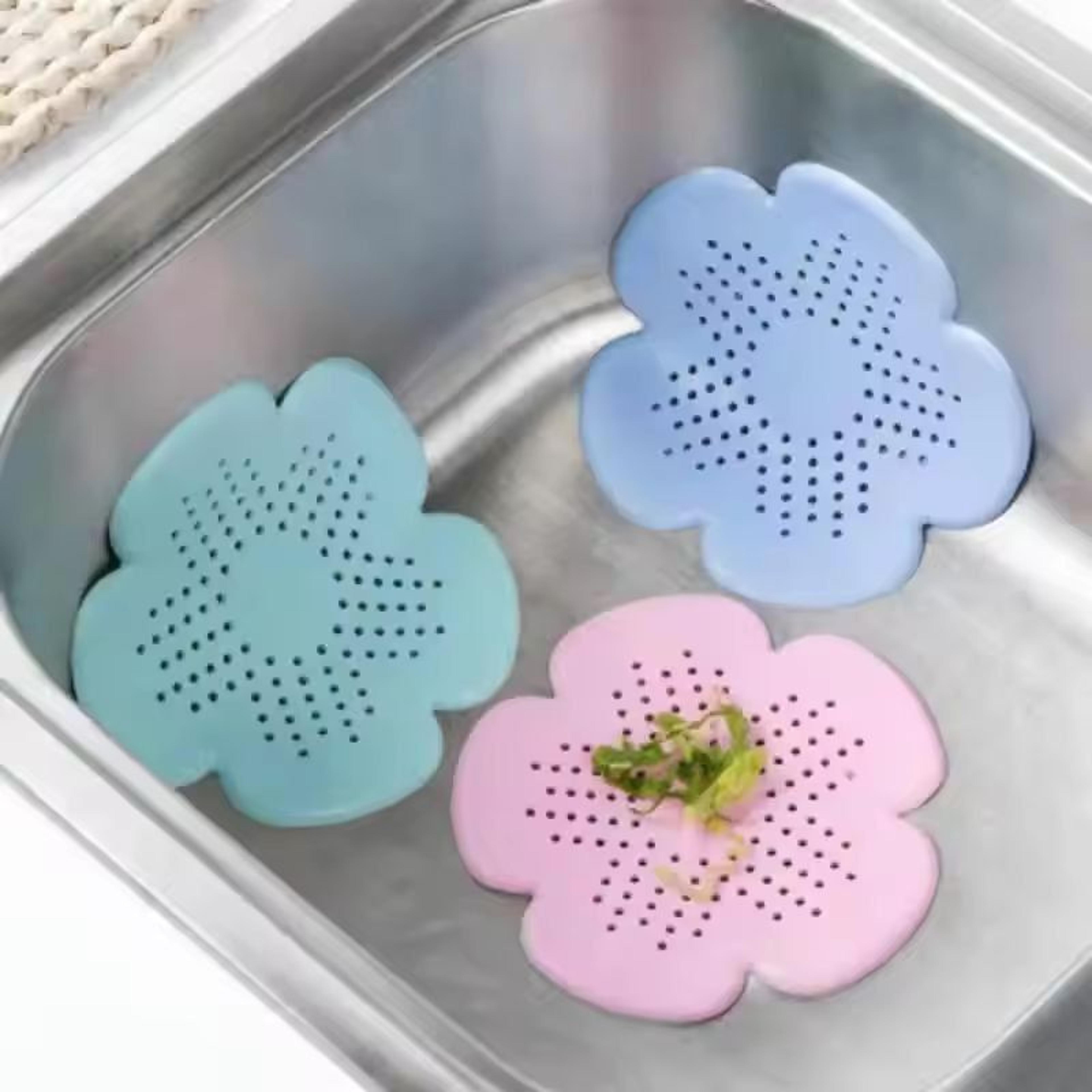 FlowerEdge TPR Silicone Sink Drain Strainer  Plug  AntiClog Filter For Kitchen  Bathroom 0