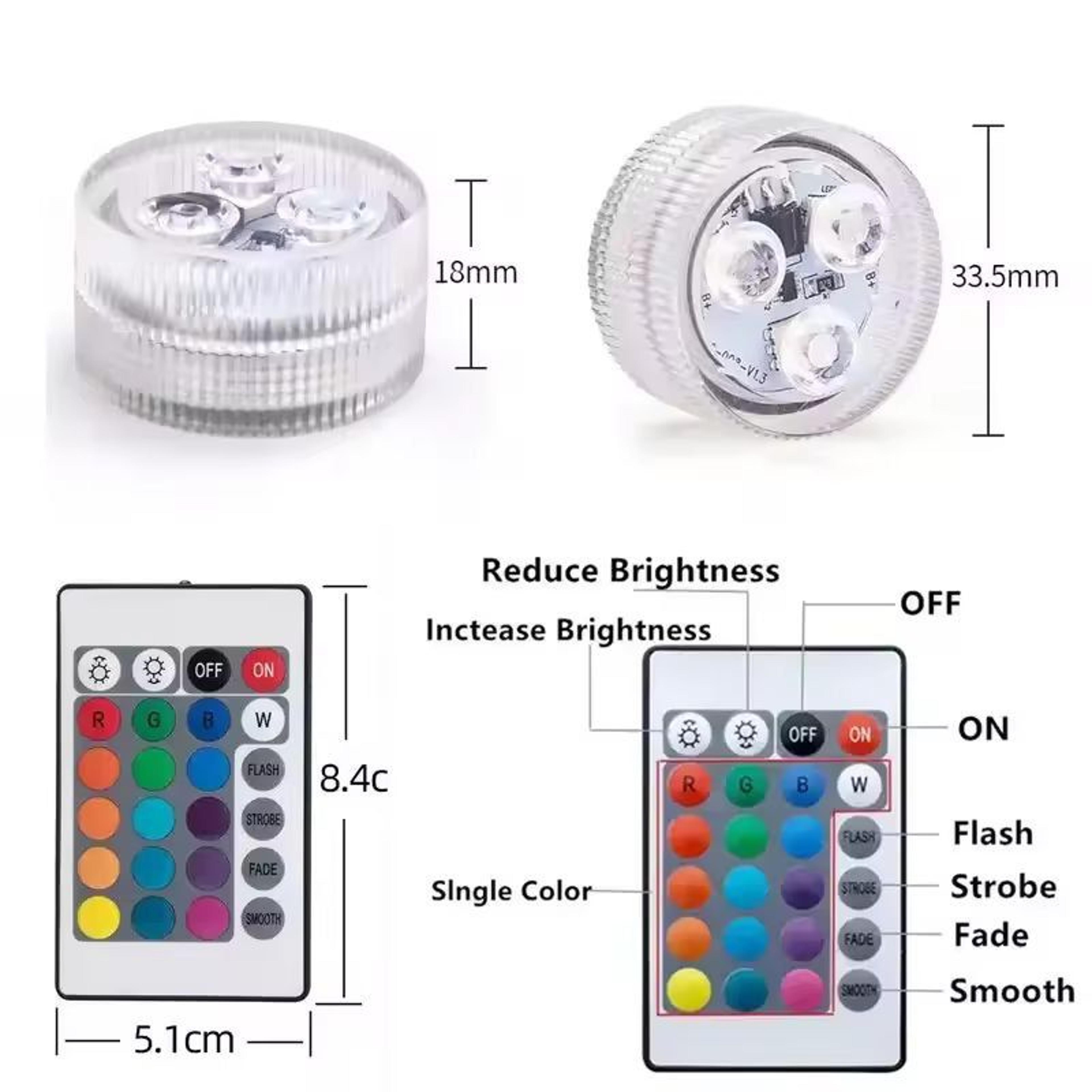 GlowWave 16Color Waterproof Underwater LED Lights With Remote  Battery 7