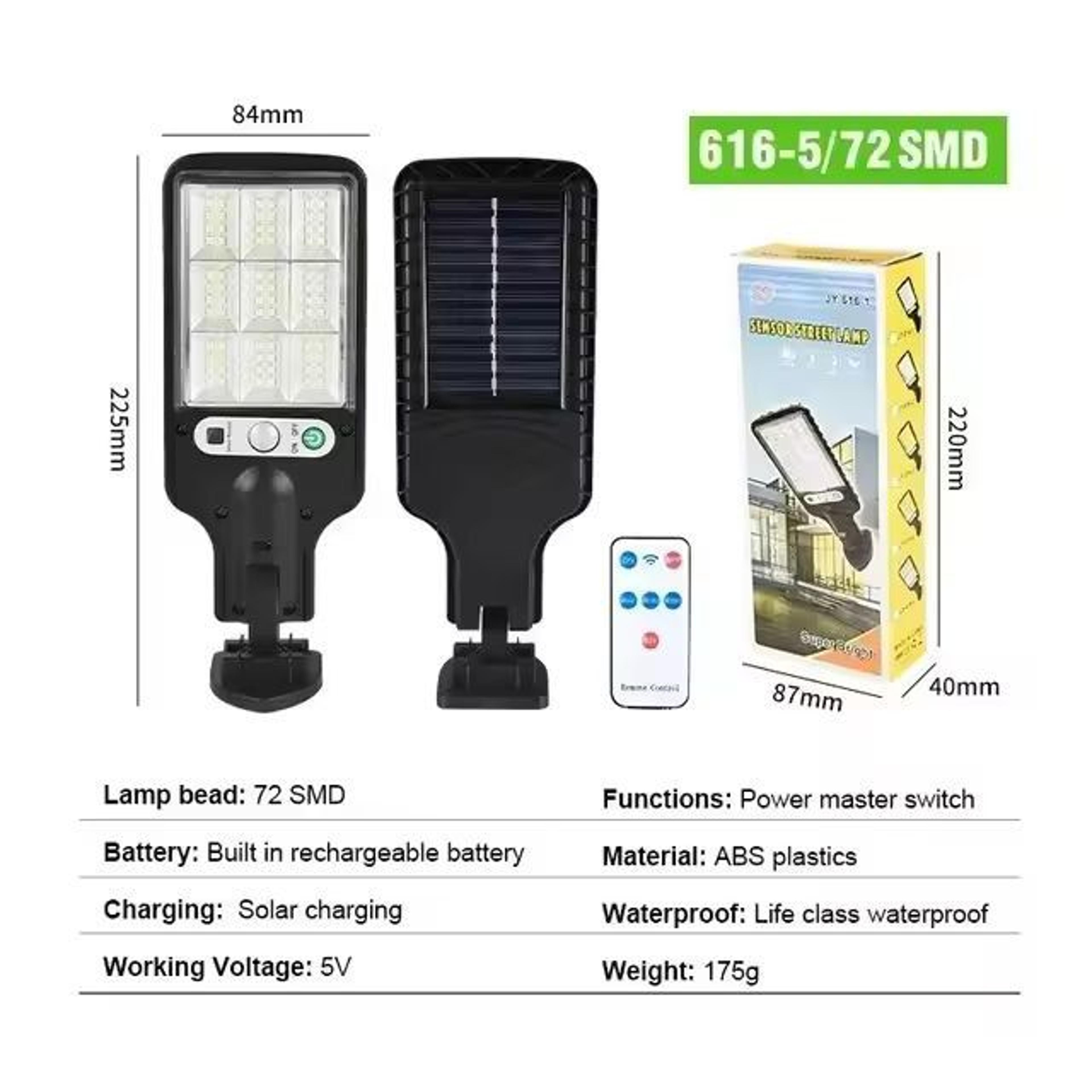 Solar Brilliance 108 COB Outdoor MotionSensor Street  Wall Light 1