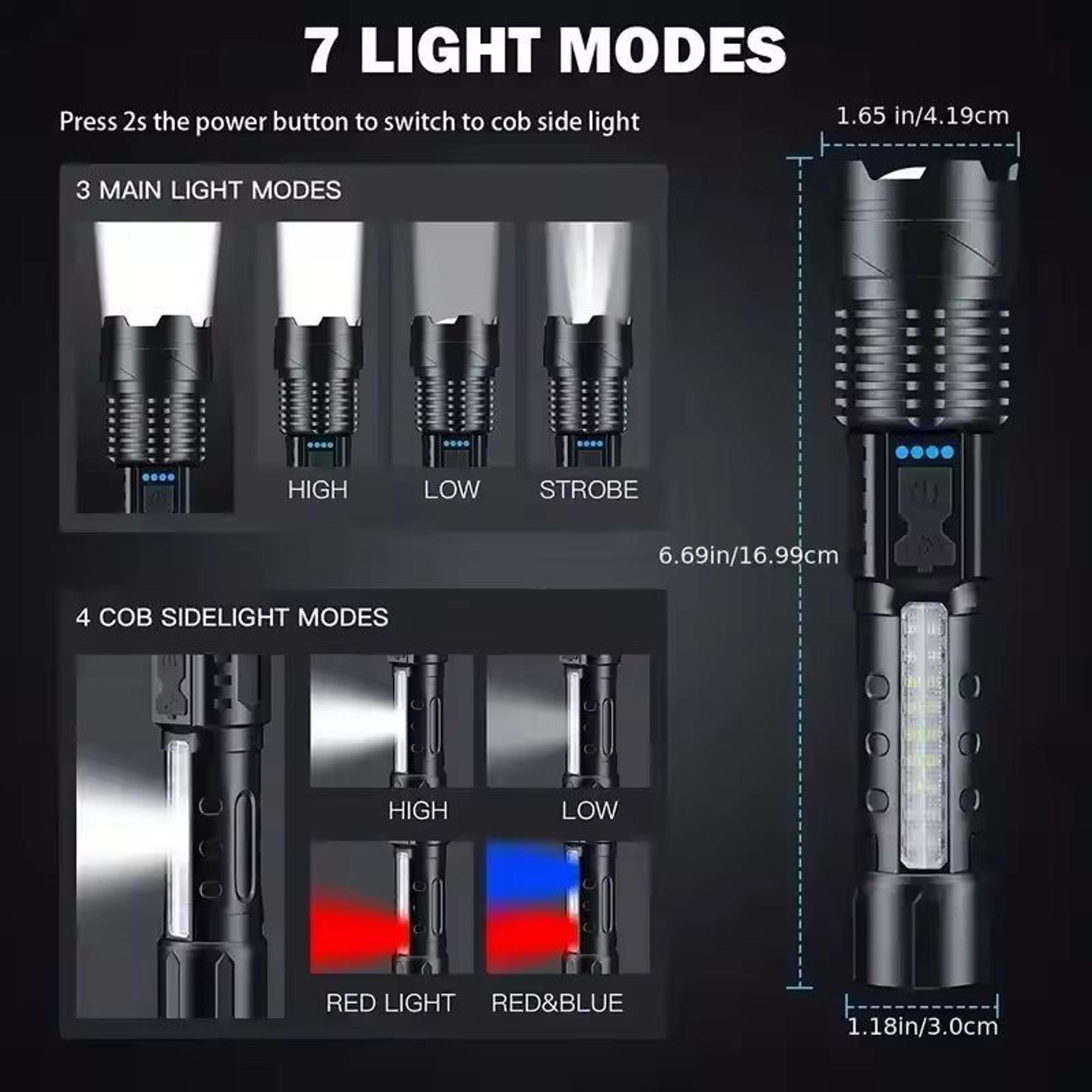 UltraBeam 2000M Rechargeable Tactical Flashlight  100000 LM Super Bright Zoom Torch 0