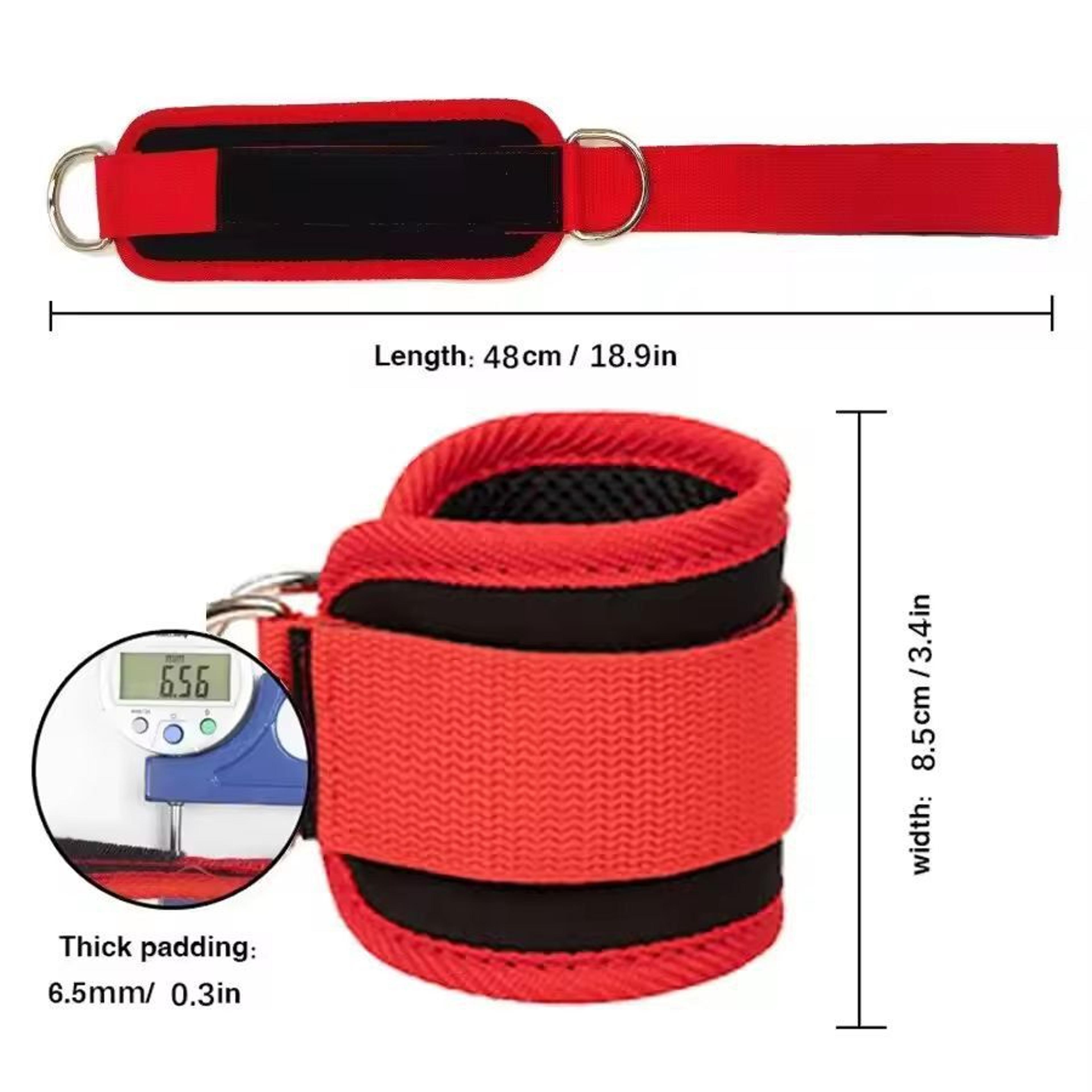 EliteFit Adjustable DRing Ankle Straps  Ultimate Cable  Pulley Leg Workout Support 8