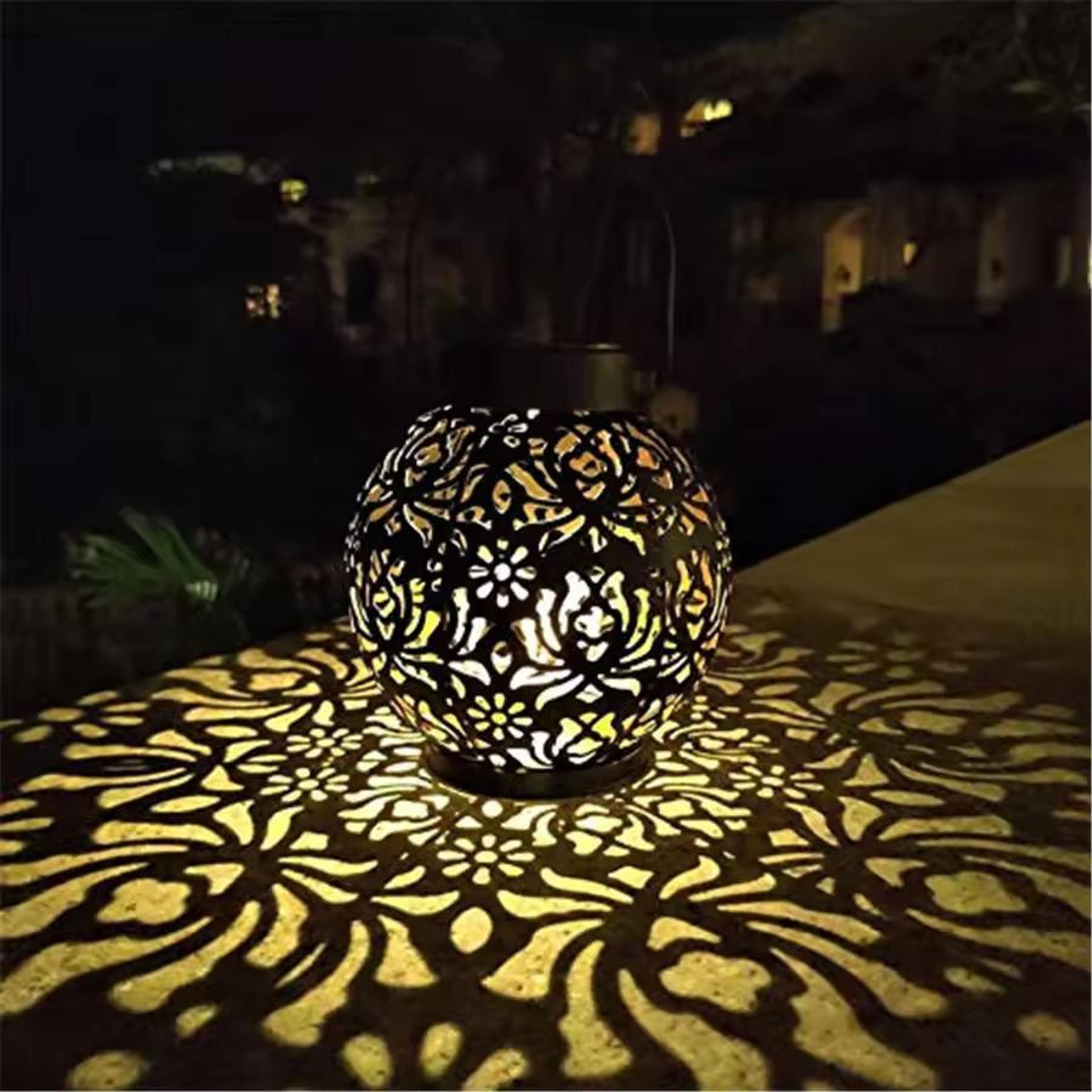 Elegant IronArt Solar Hanging Lantern  Outdoor Garden LED Landscape Light 3