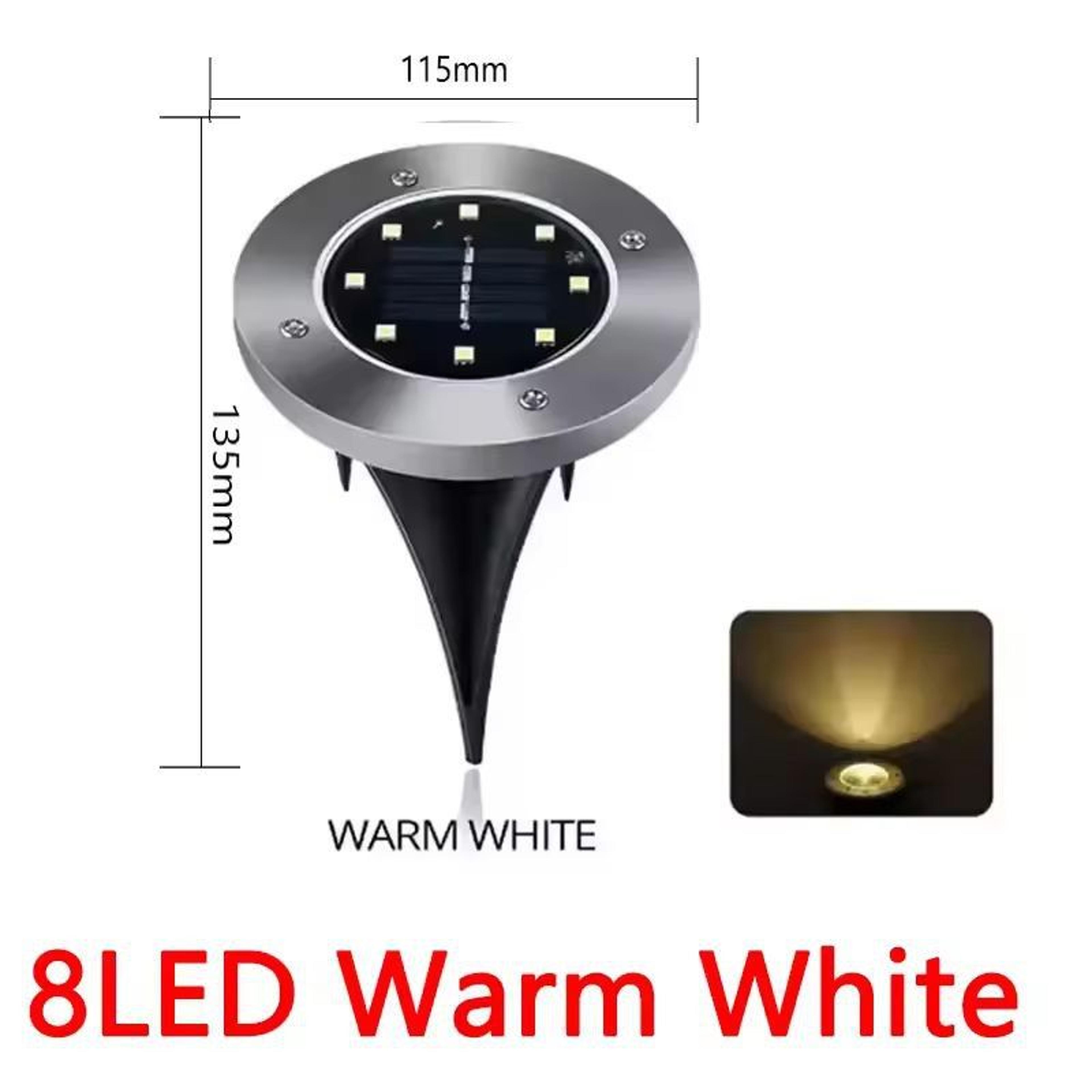 Garden Glow Solar Underground Disk Lights  8 LED  20 LED Pack Outdoor Lawn  Yard Decoration 0