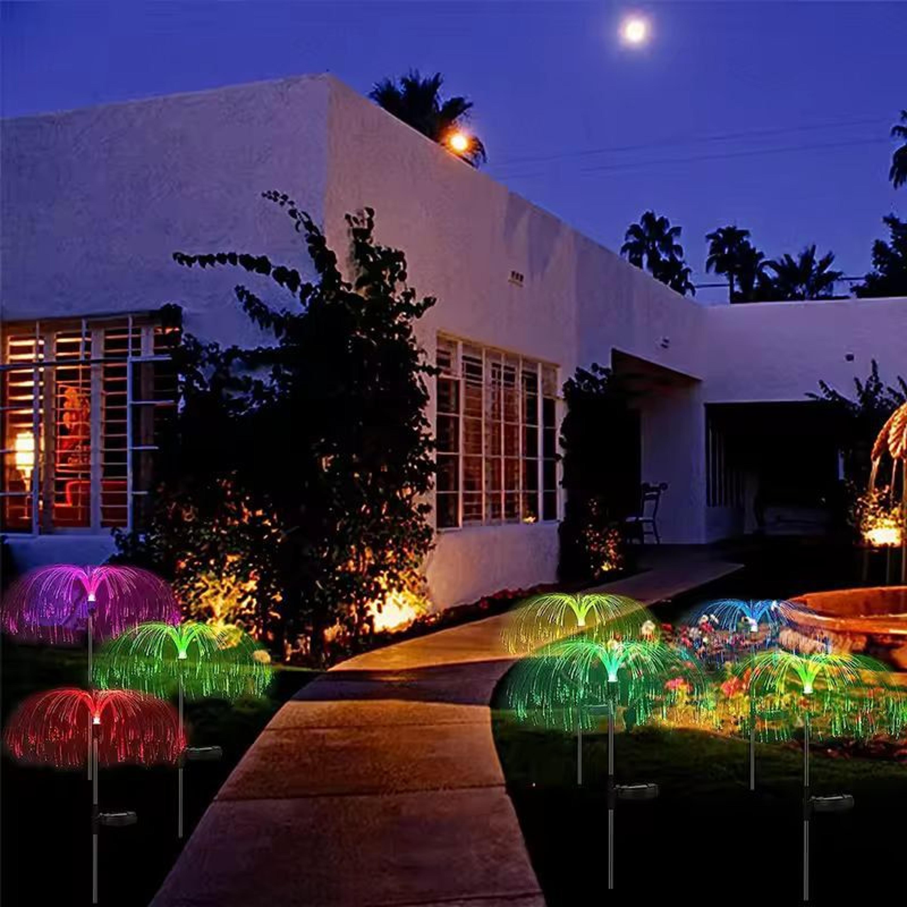 LumiGlow Jellyfish Solar Garden Lights  ColorChanging Outdoor Decorative Solar Lights 6