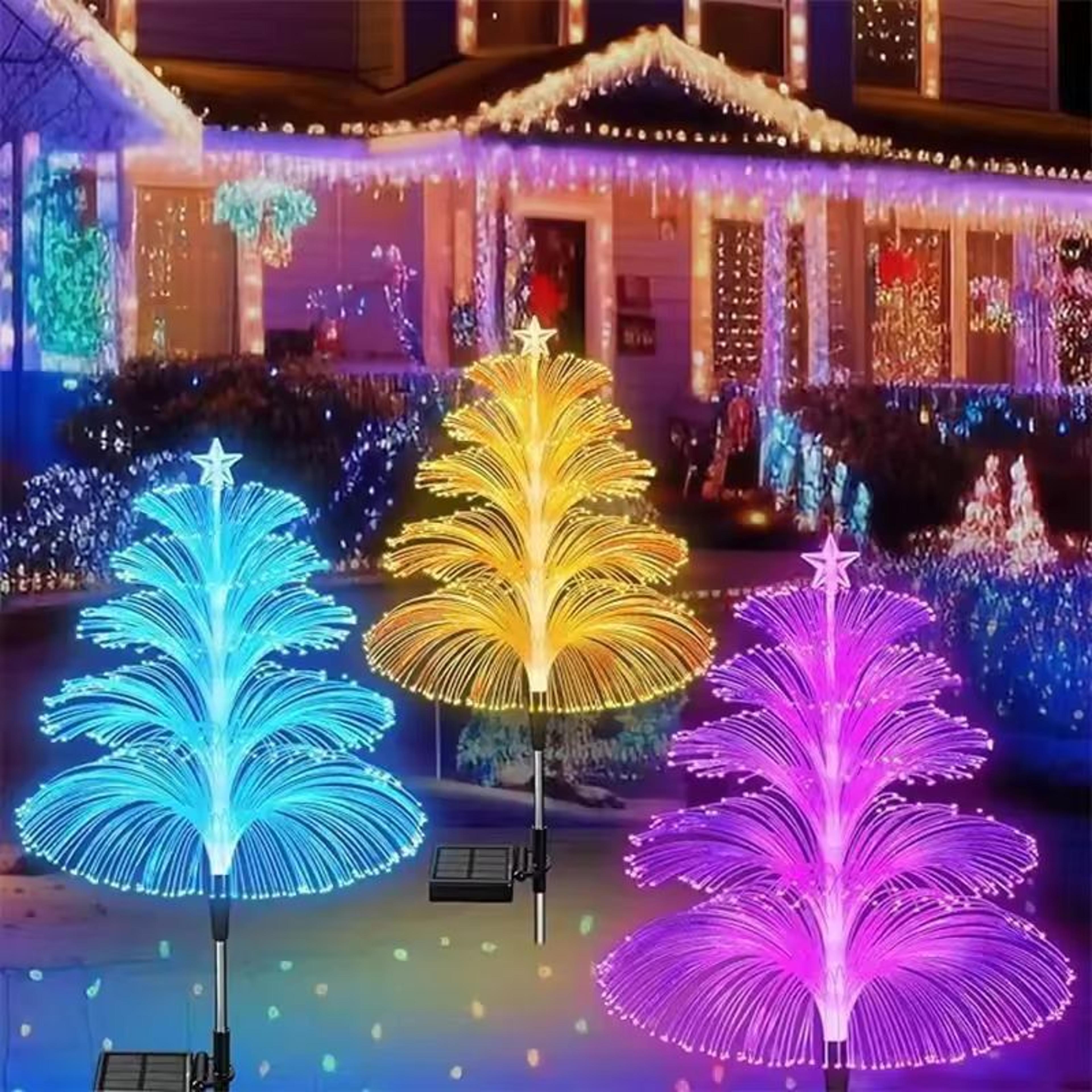 LumiGlow Jellyfish Solar Garden Lights  ColorChanging Outdoor Decorative Solar Lights 8