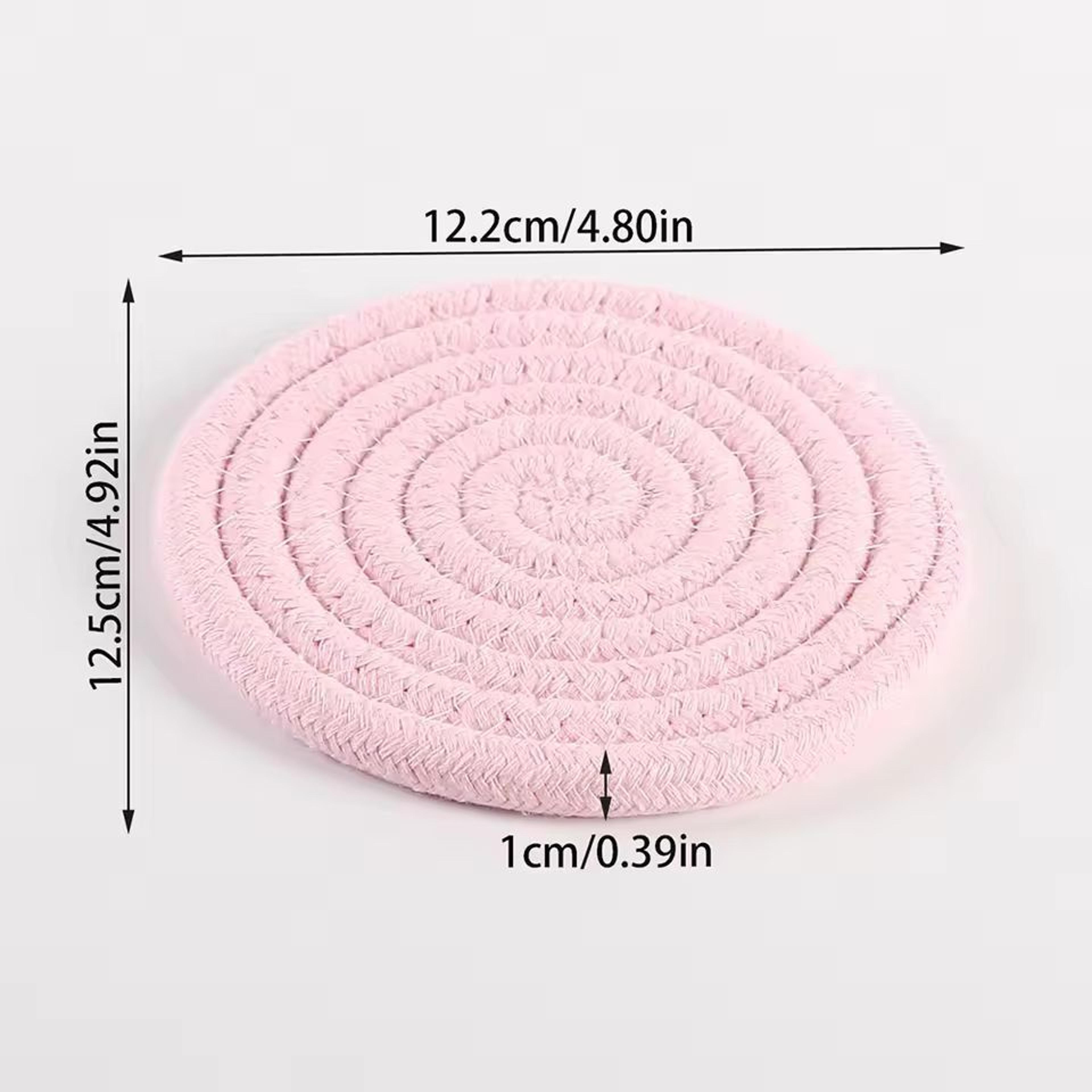 SilkWeave Round Cotton Cup Mat  12 Cm Stylish Tabletop Coaster  HeatProtection Pot Holder 11