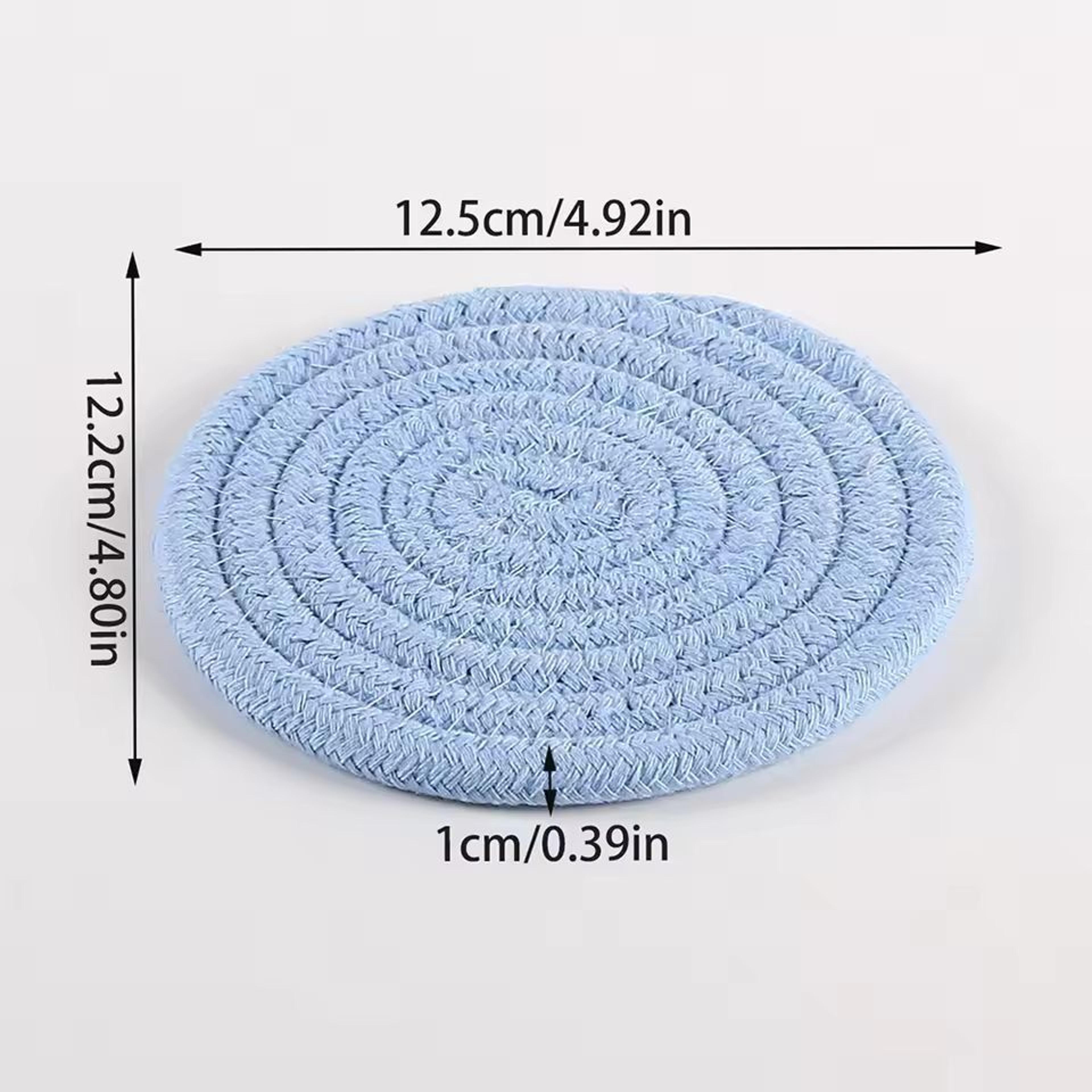 SilkWeave Round Cotton Cup Mat  12 Cm Stylish Tabletop Coaster  HeatProtection Pot Holder 13