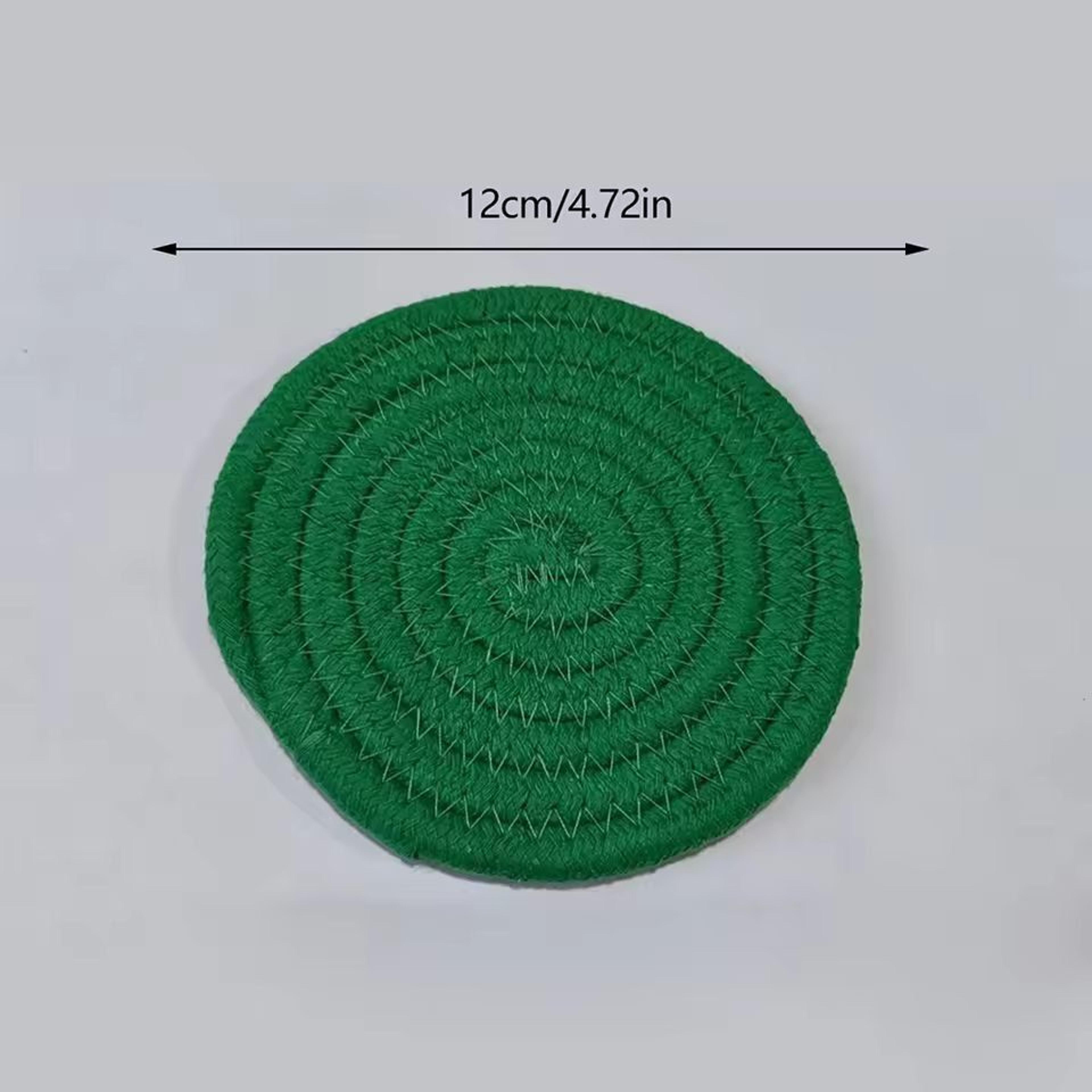 SilkWeave Round Cotton Cup Mat  12 Cm Stylish Tabletop Coaster  HeatProtection Pot Holder 16