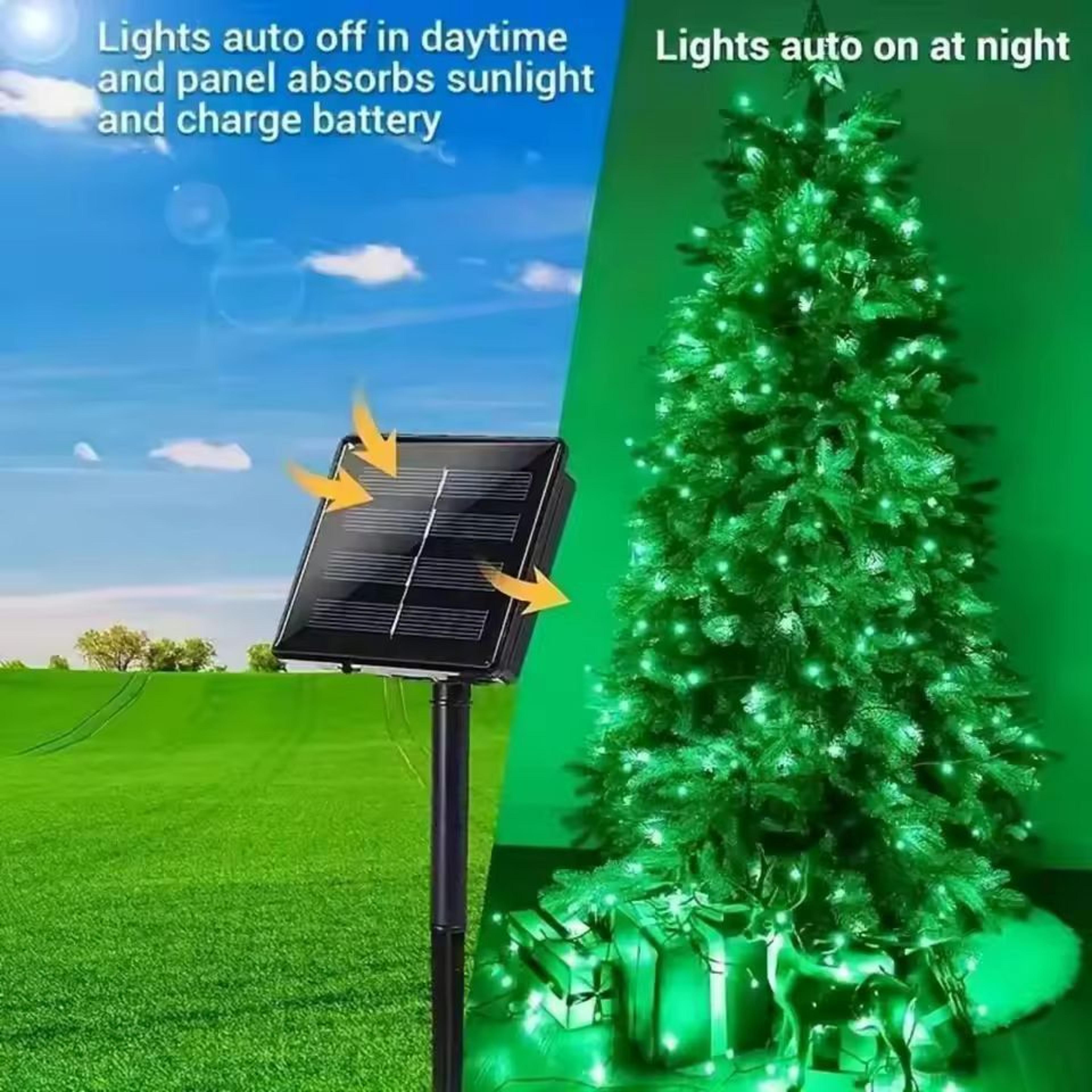SolarGlow Green Solar String Lights  Waterproof Outdoor Decoration For Garden Patio  Parties 4