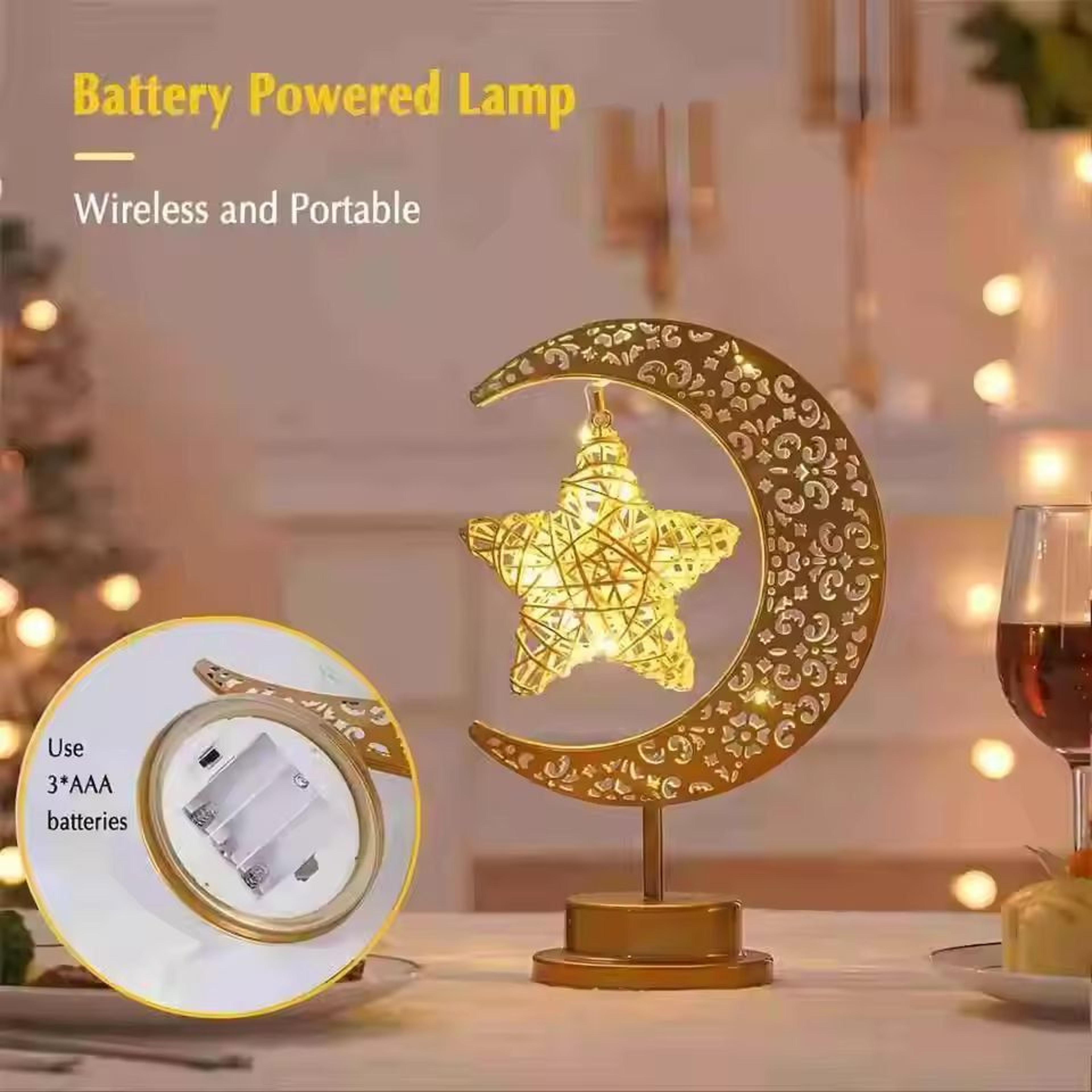 Elegant Iron Moon  Star Orb Table Lamp  LED Decorative Ambient Light 0