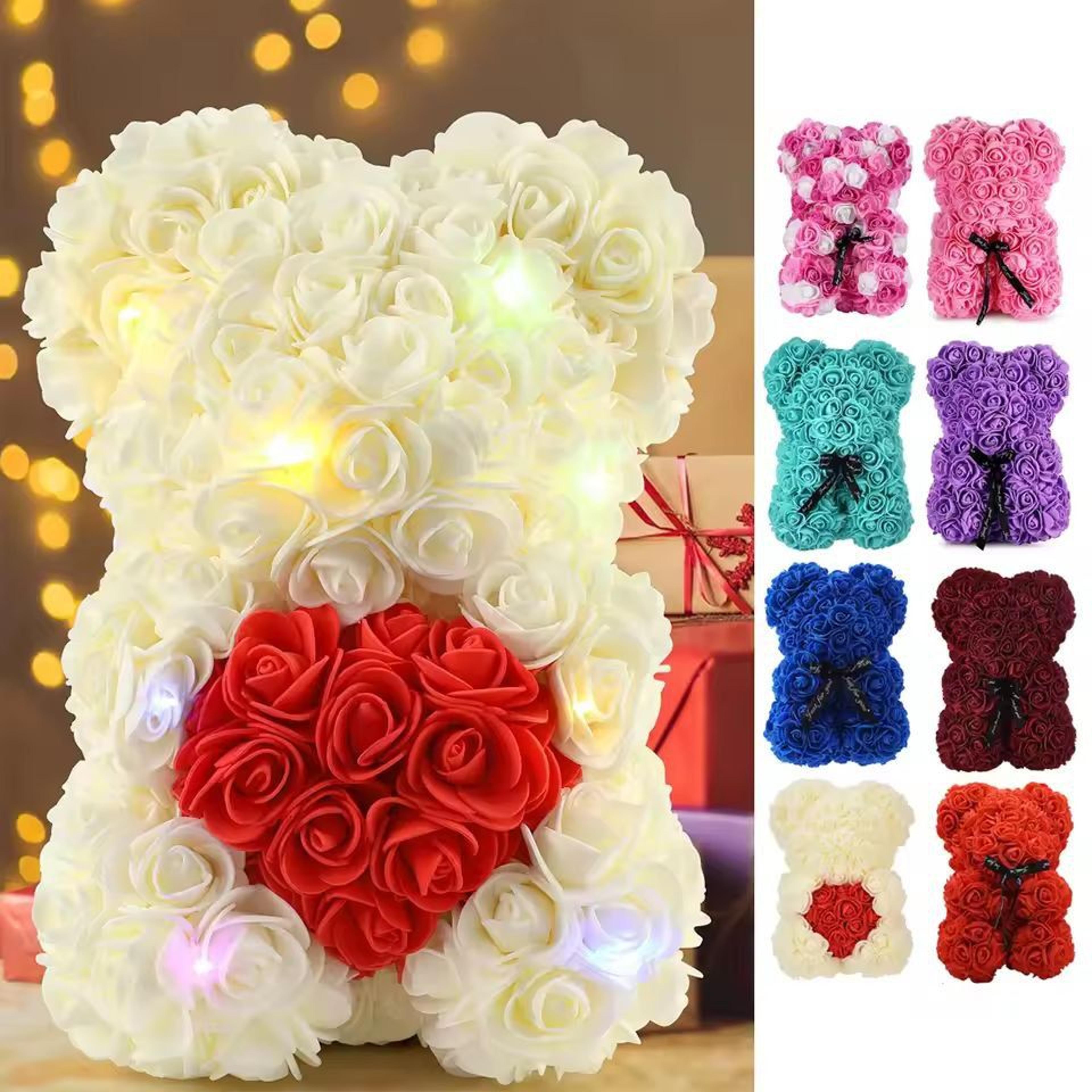 Eternal Rose Teddy Gift Bear  25m BloomFilled Decorative Keepsake For Meaningful Celebrations 0