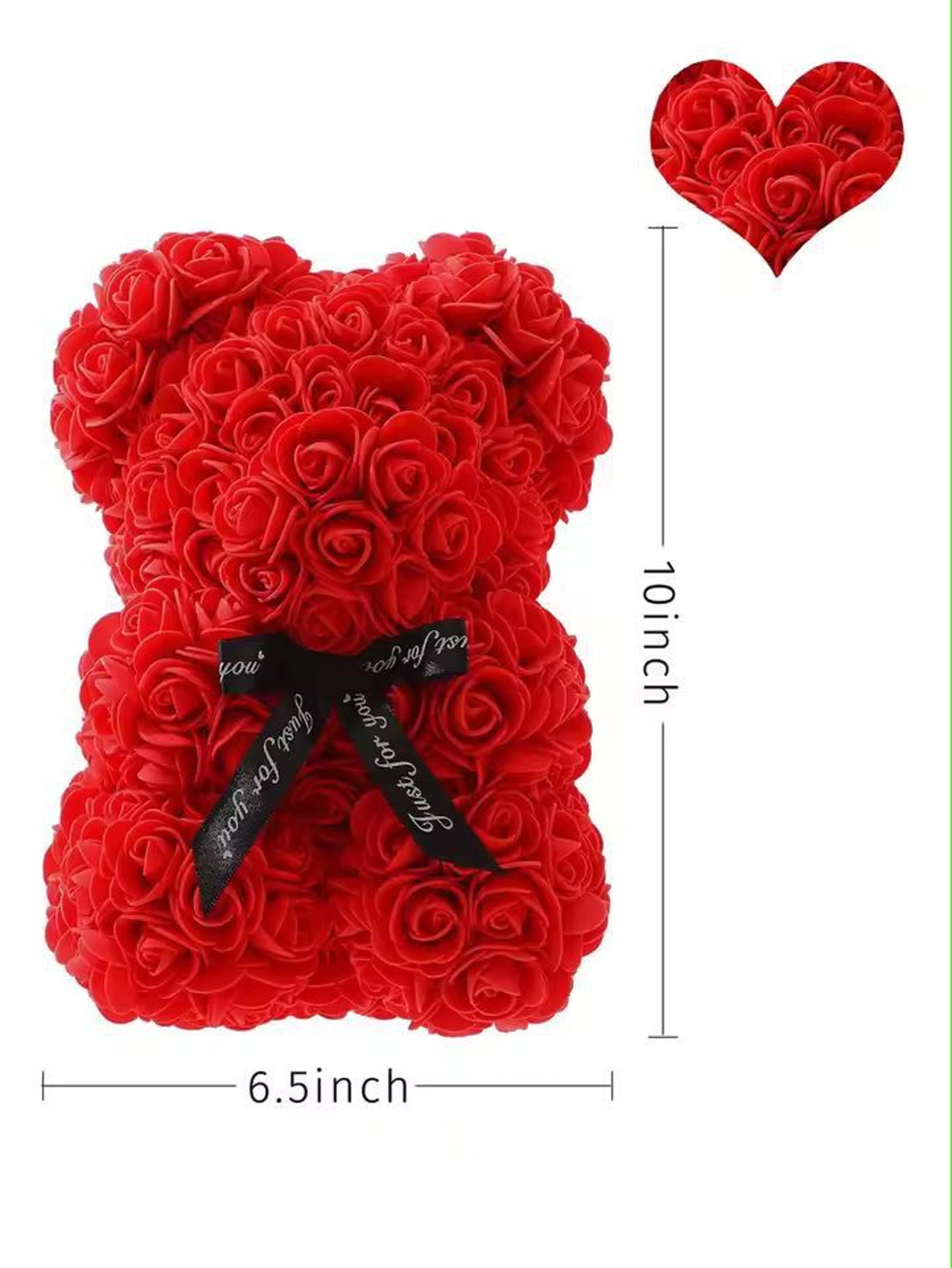 Eternal Rose Teddy Gift Bear  25m BloomFilled Decorative Keepsake For Meaningful Celebrations 5