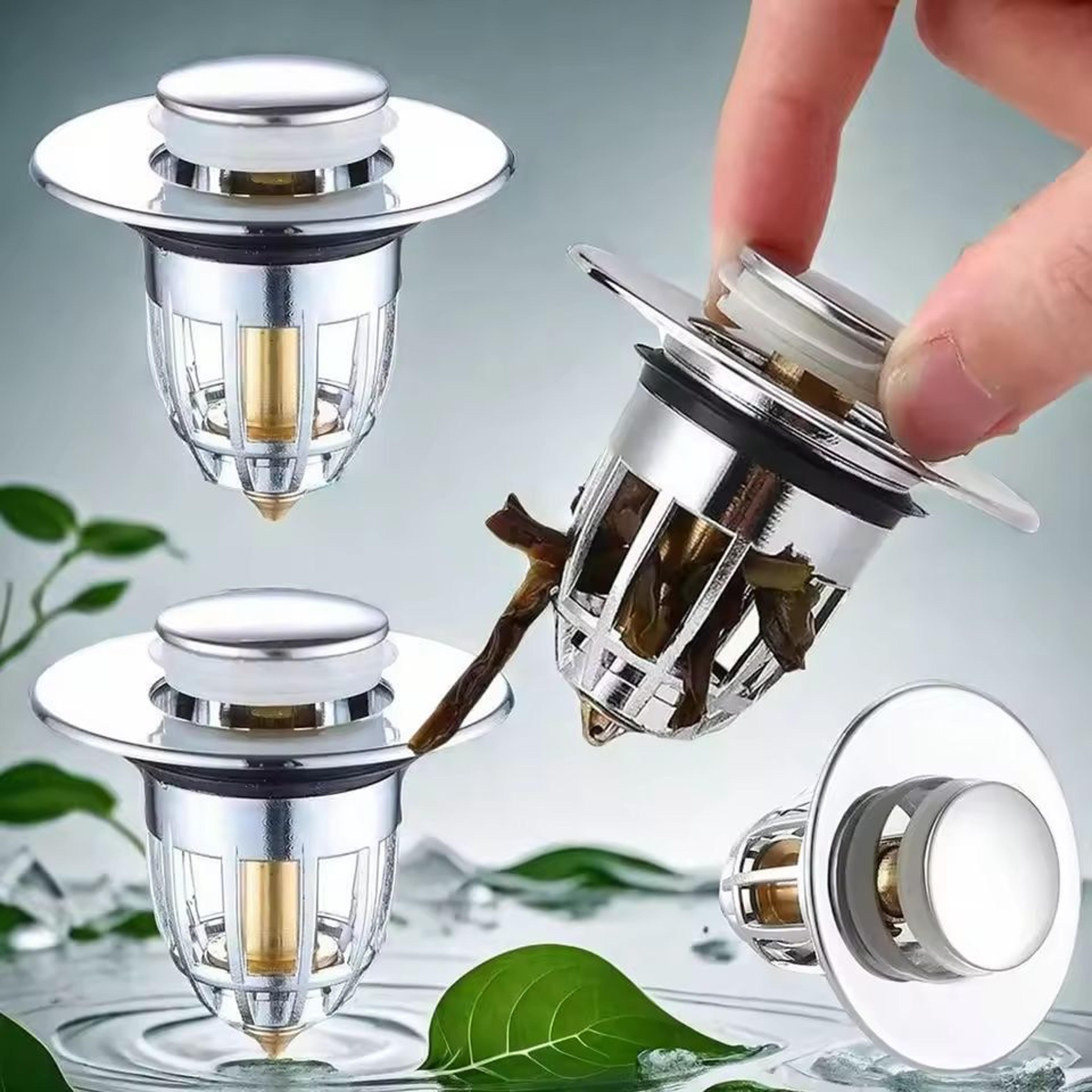 Premium Universal PopUp Sink Drain Stopper With Builtin Hair Catcher 0