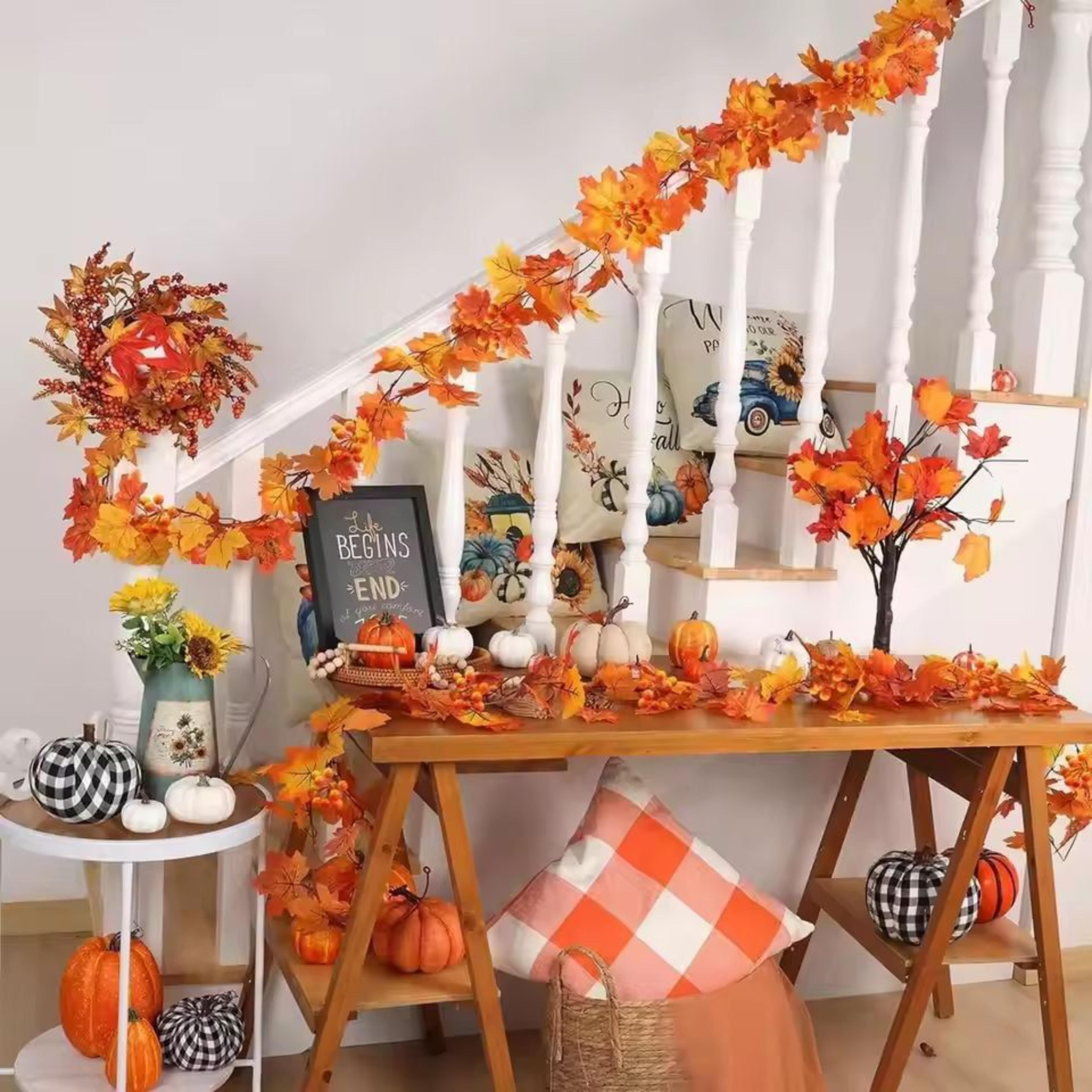Harvest Glow Maple  Fruit Vine Garland 17