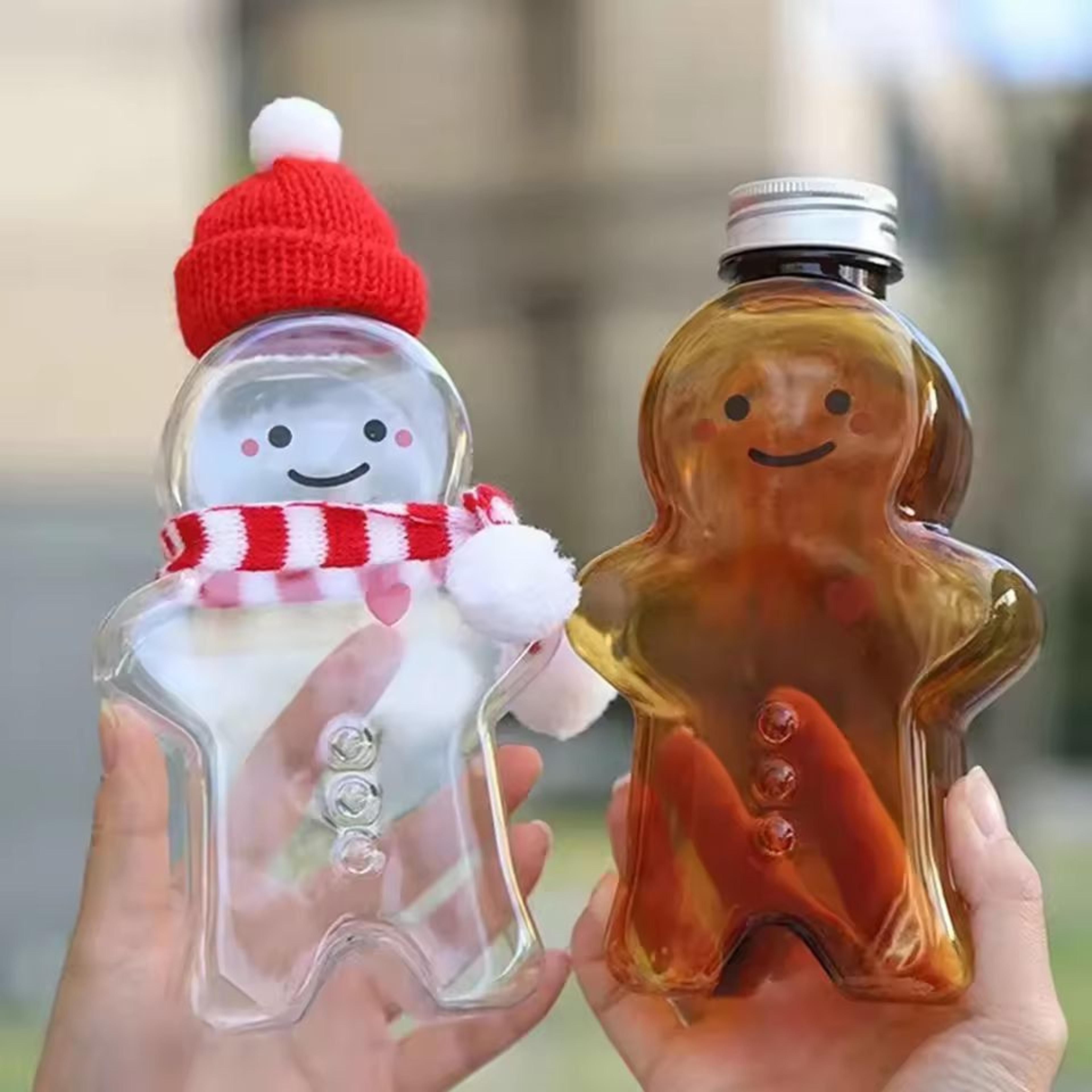 GingerbreadMan Christmas Portable Shaker Bottle  5Pack Festive Reusable Drink Bottles 5