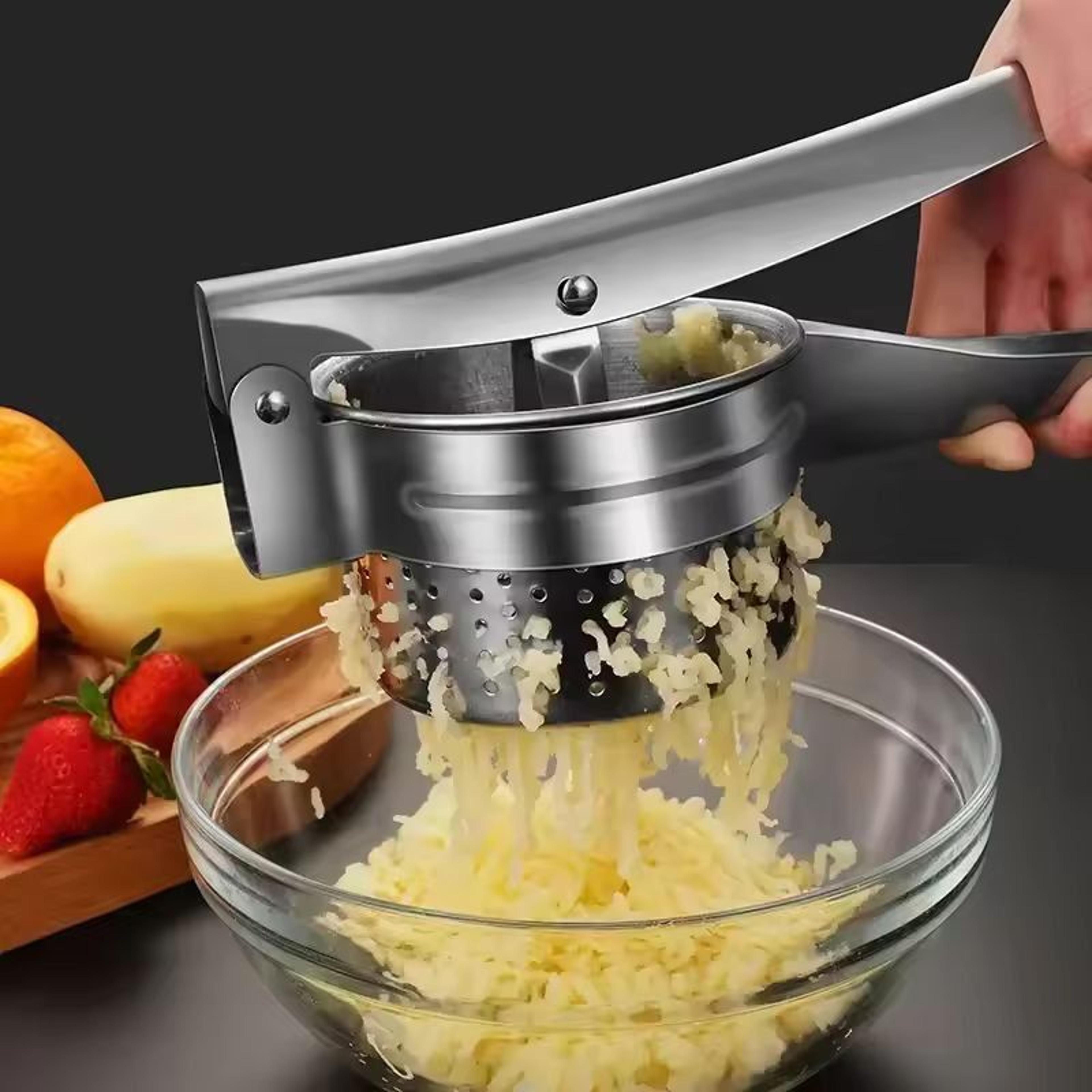 smooth-press stainless steel potato ricer & vegetable press