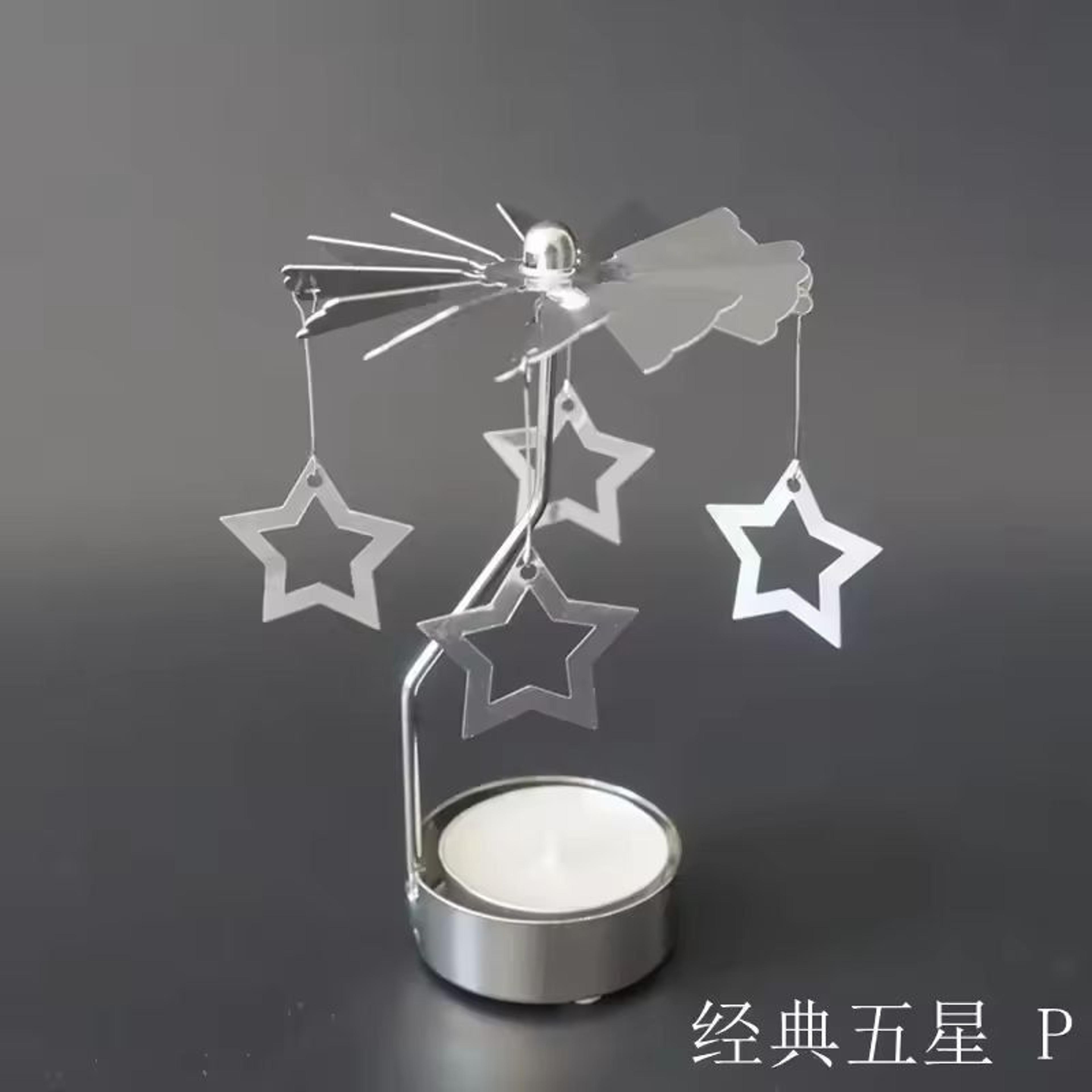 Rotating Metal Carousel TeaLight Candle Holder  Festive Spinning Xmas Centerpiece 11