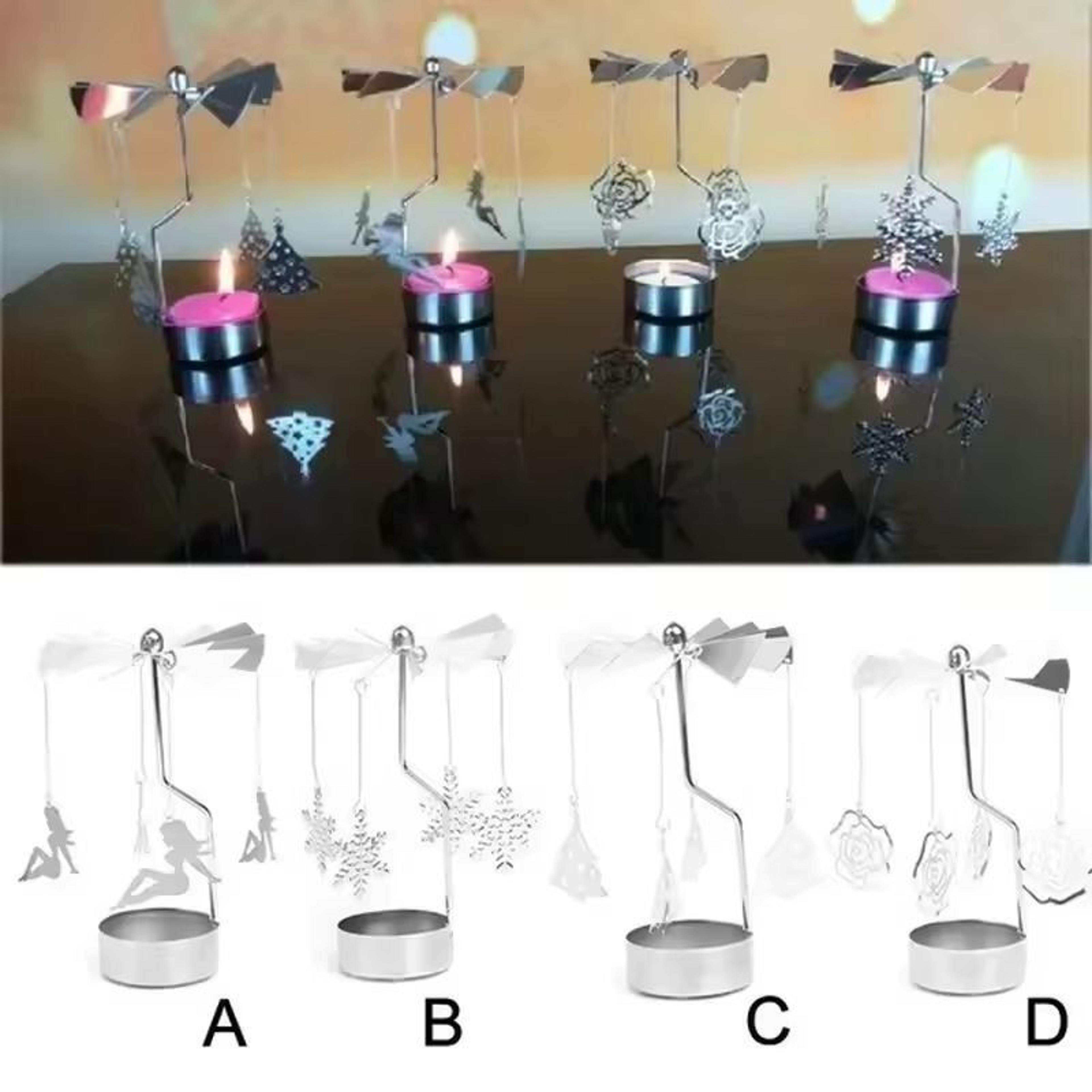 Rotating Metal Carousel TeaLight Candle Holder  Festive Spinning Xmas Centerpiece 3