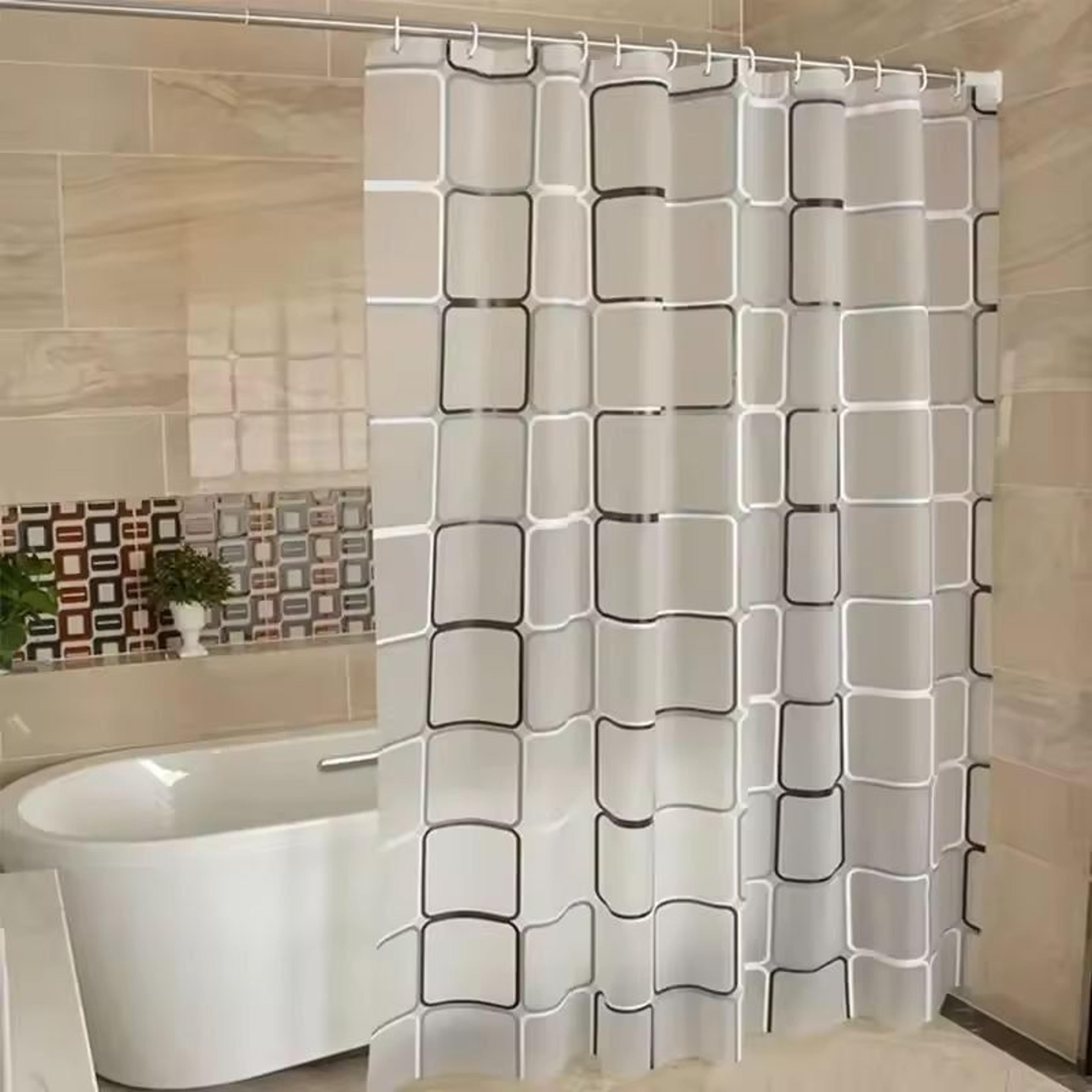 Modern Geometric Waterproof Shower Curtain  Farmhouse Style Bath Curtain 2