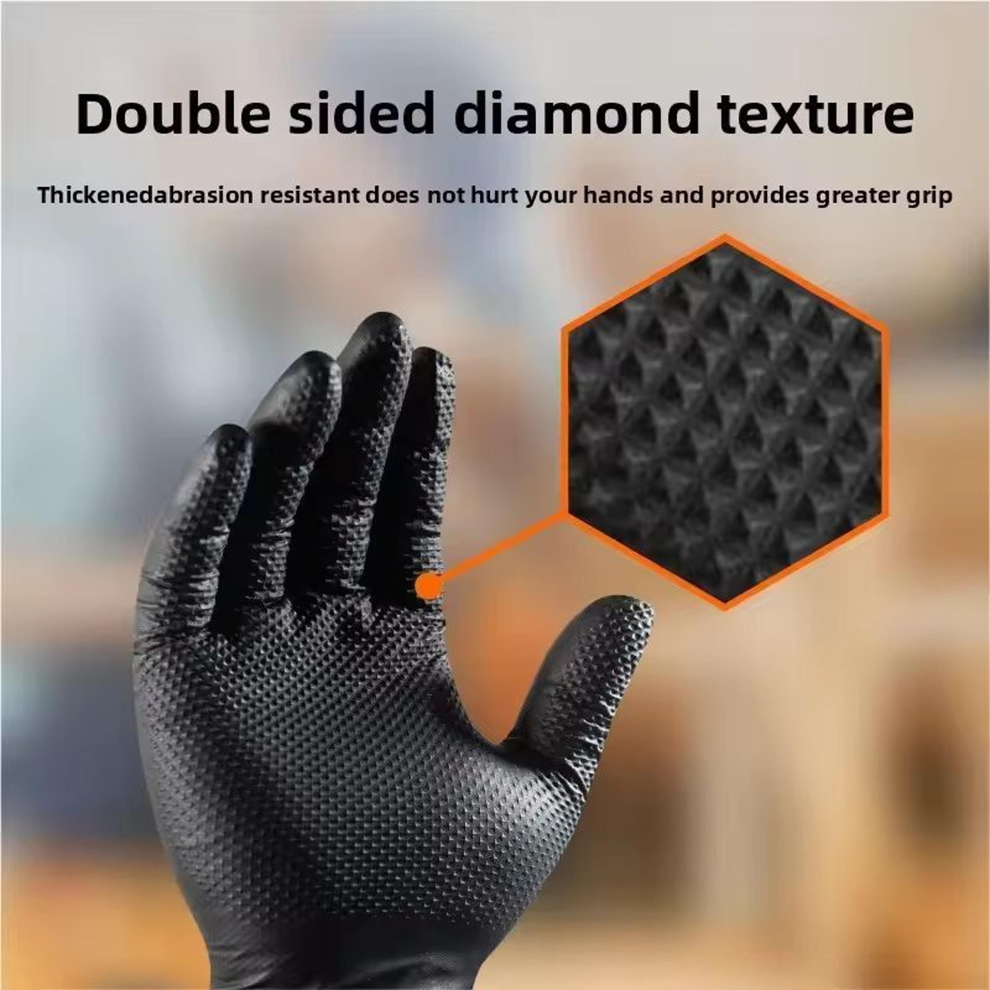 HeavyDuty Nitrile Grip Work Gloves ExtraThick 8 Mil Safety Gloves 0