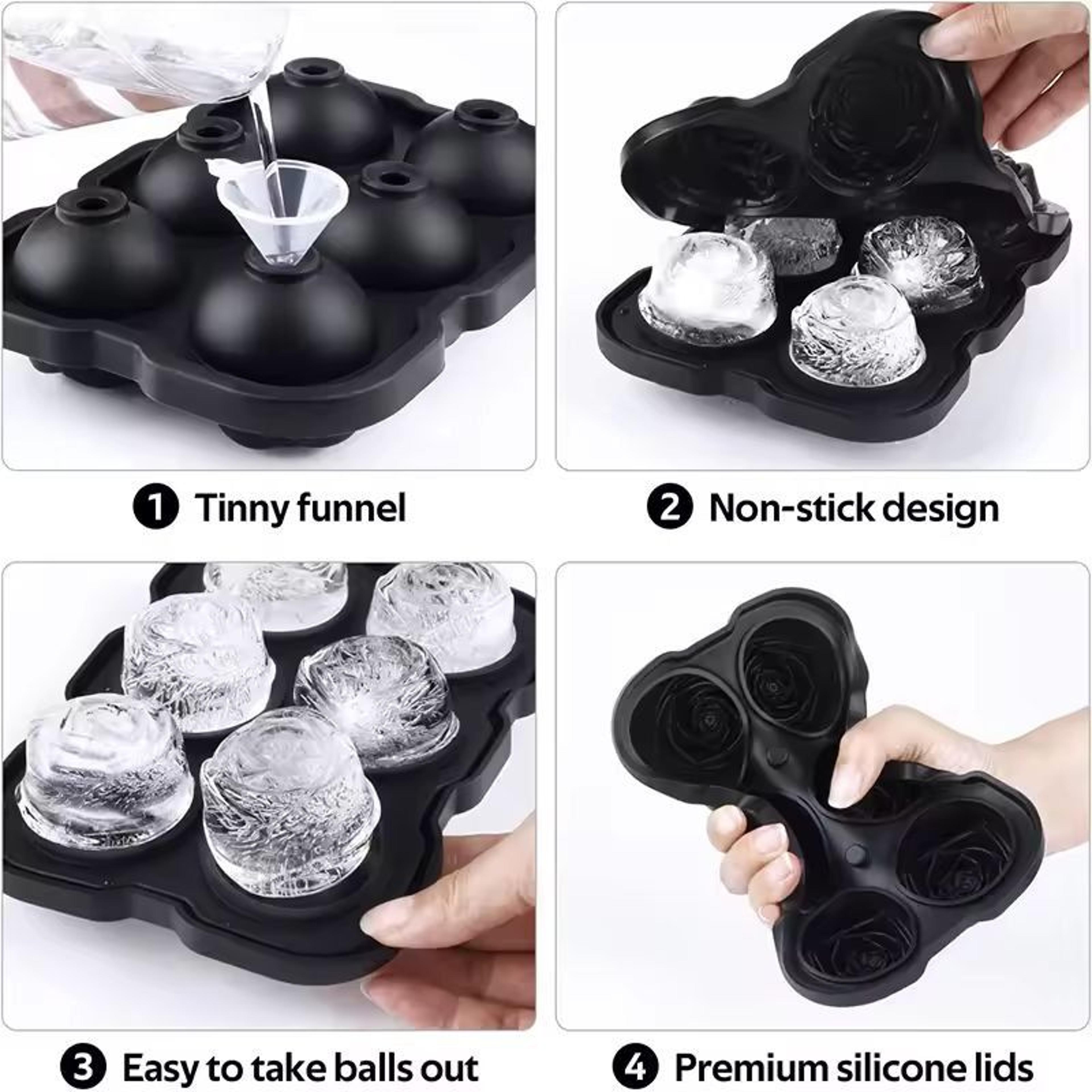 Silicone Rose Ice Cube Tray  EasyRelease Flower Ice Molds For Cocktails  Whiskey 4